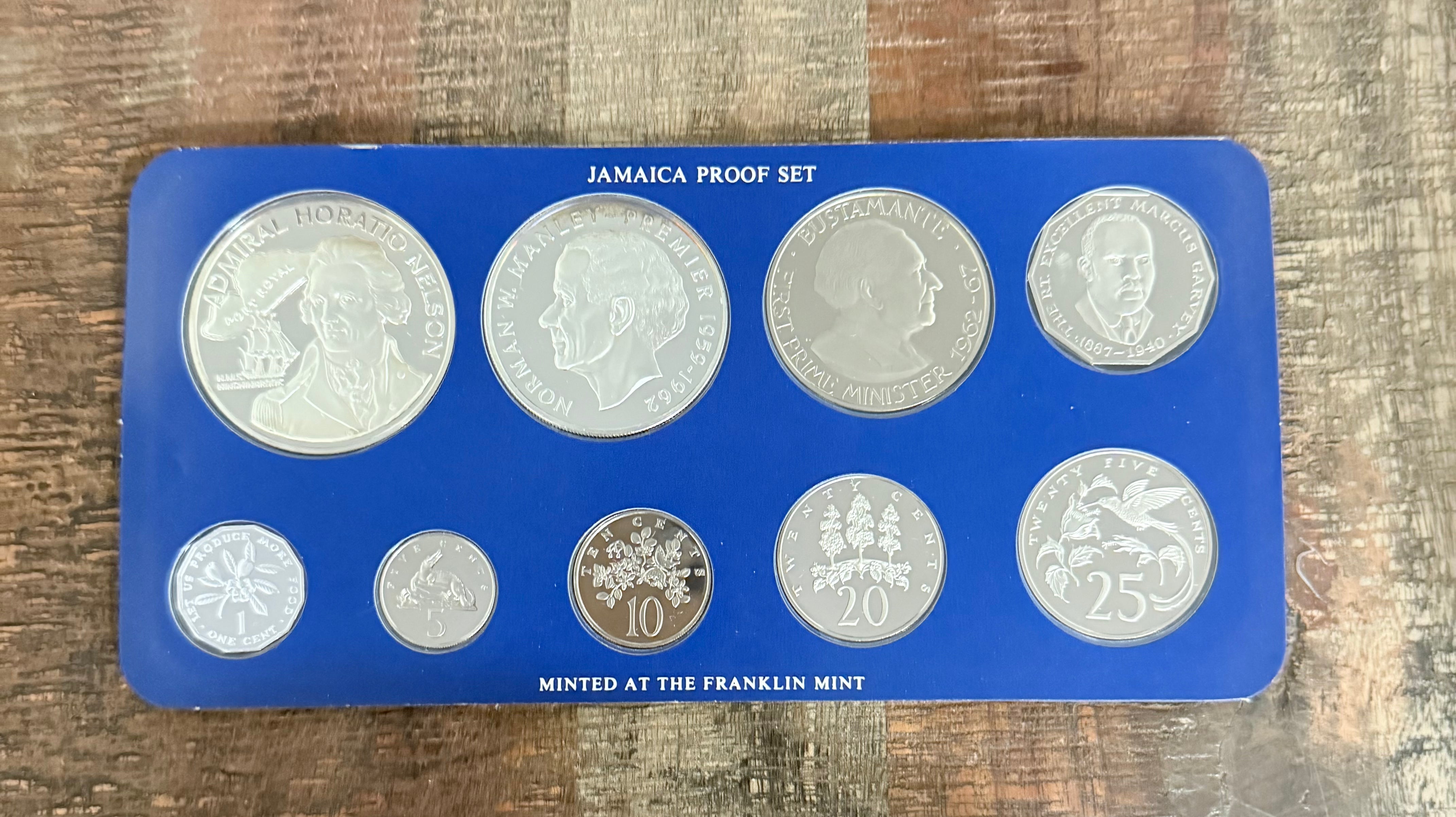 1976 Jamaica 9-Piece Proof Set (w/Box & COA)