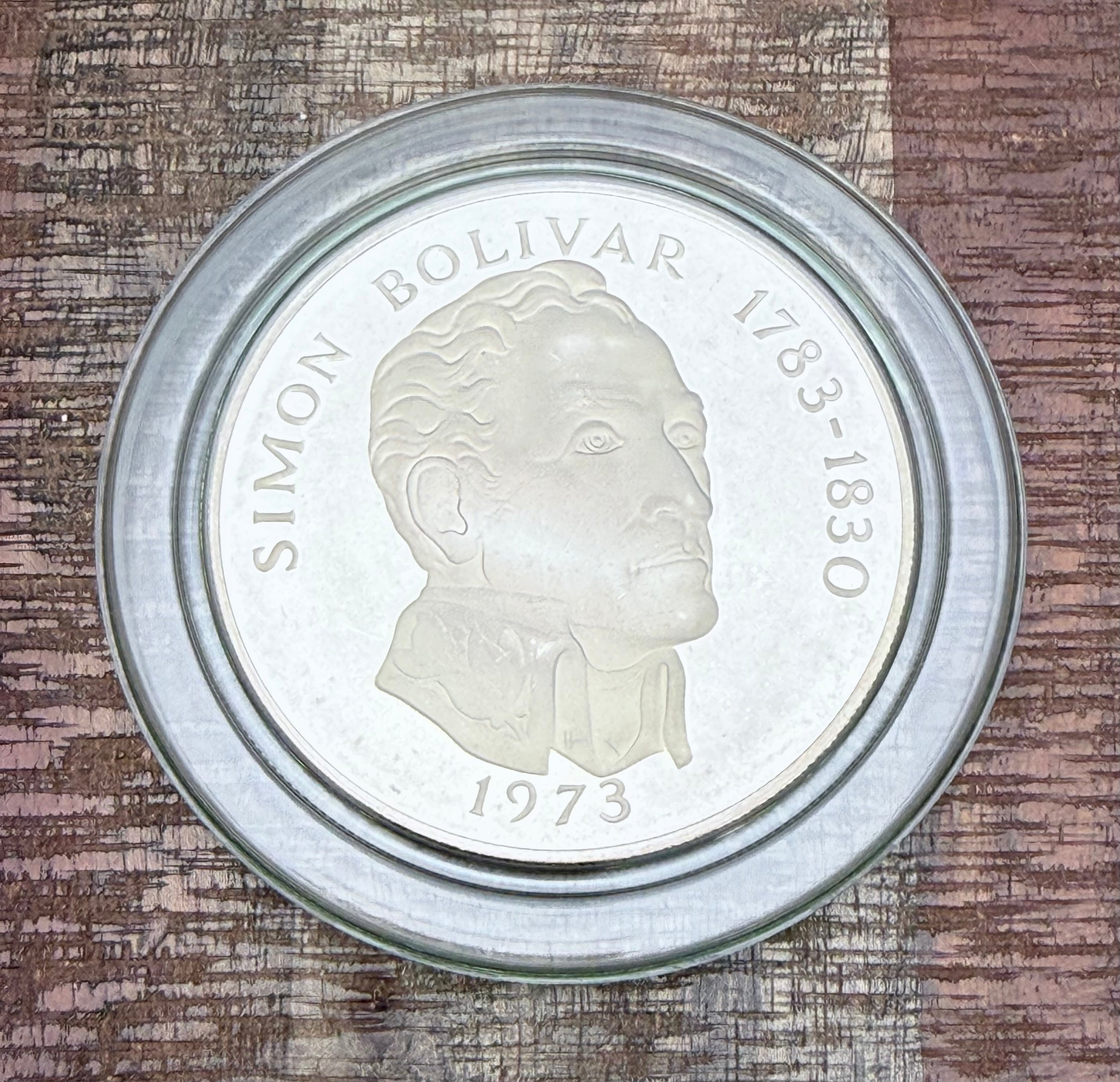 1973 Panama Silver 20 Balboas Simon Bolivar Proof