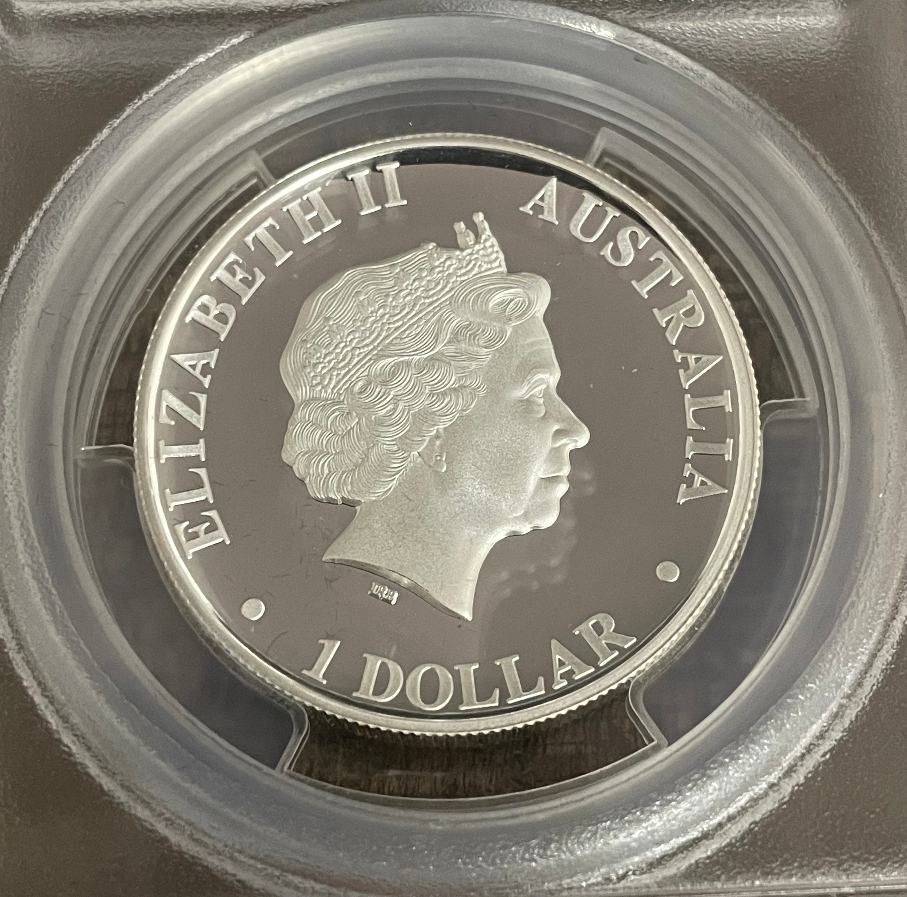 2015-P $1 Australia Eagle High Relief ~ PCGS PR70 DCAM ~ Mercanti Signed ~ Box, case, and COA included.