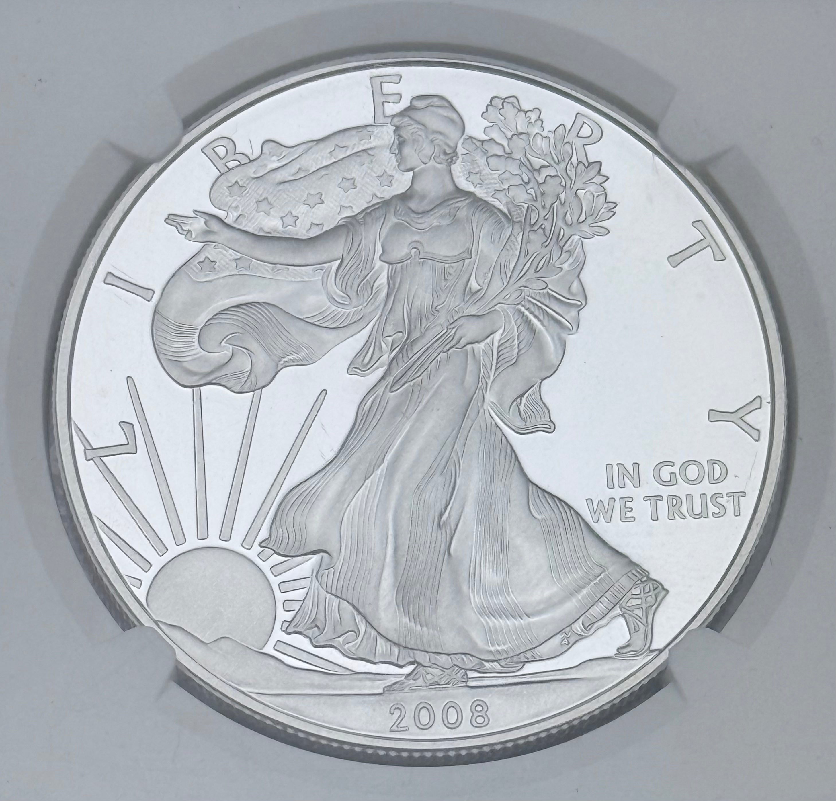 2008 $1 US Proof American Silver Eagle NGC PR70 Ultra Cameo ~ Signed by Moy