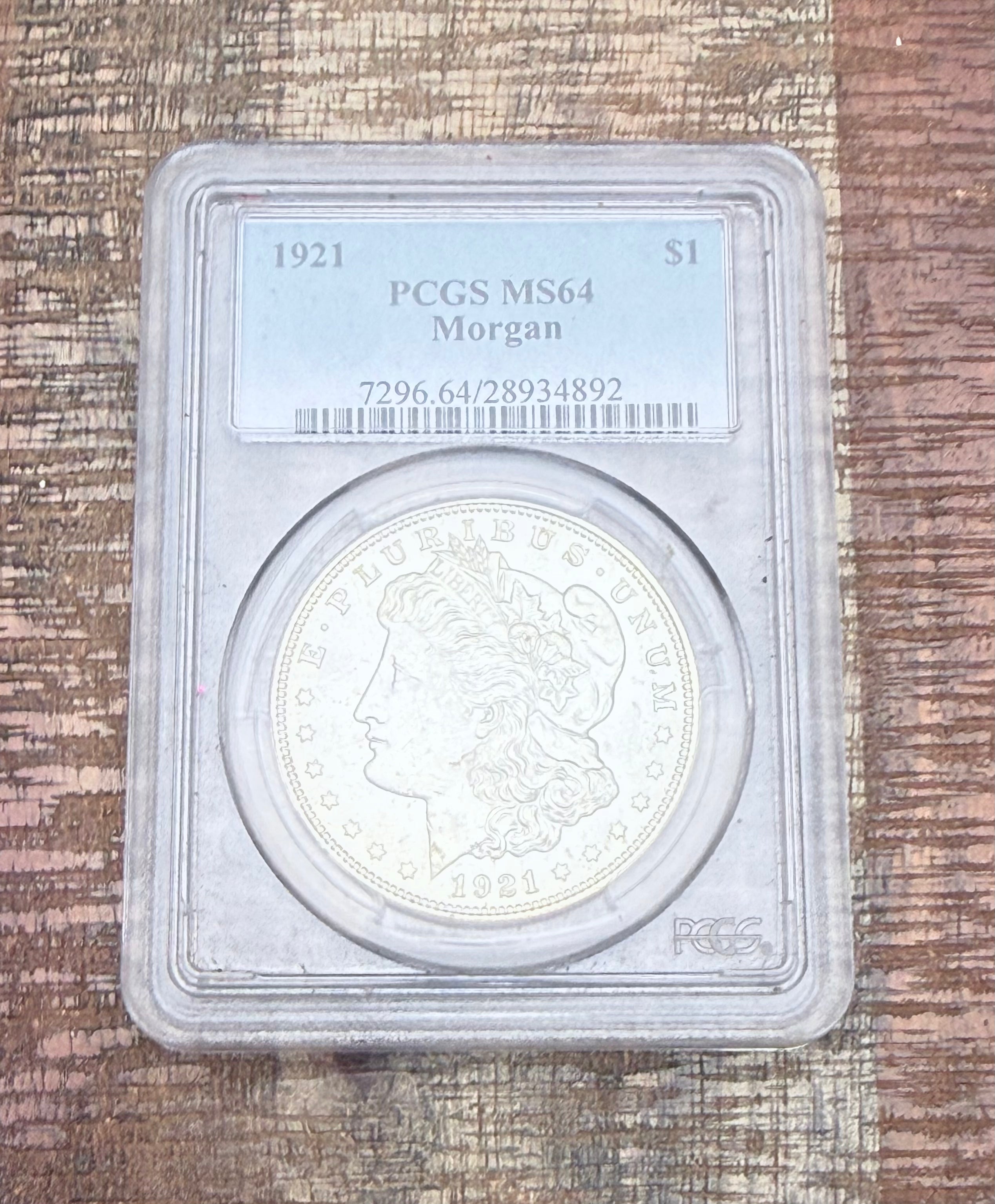 1921 US $1 Morgan Silver Dollar PCGS MS64