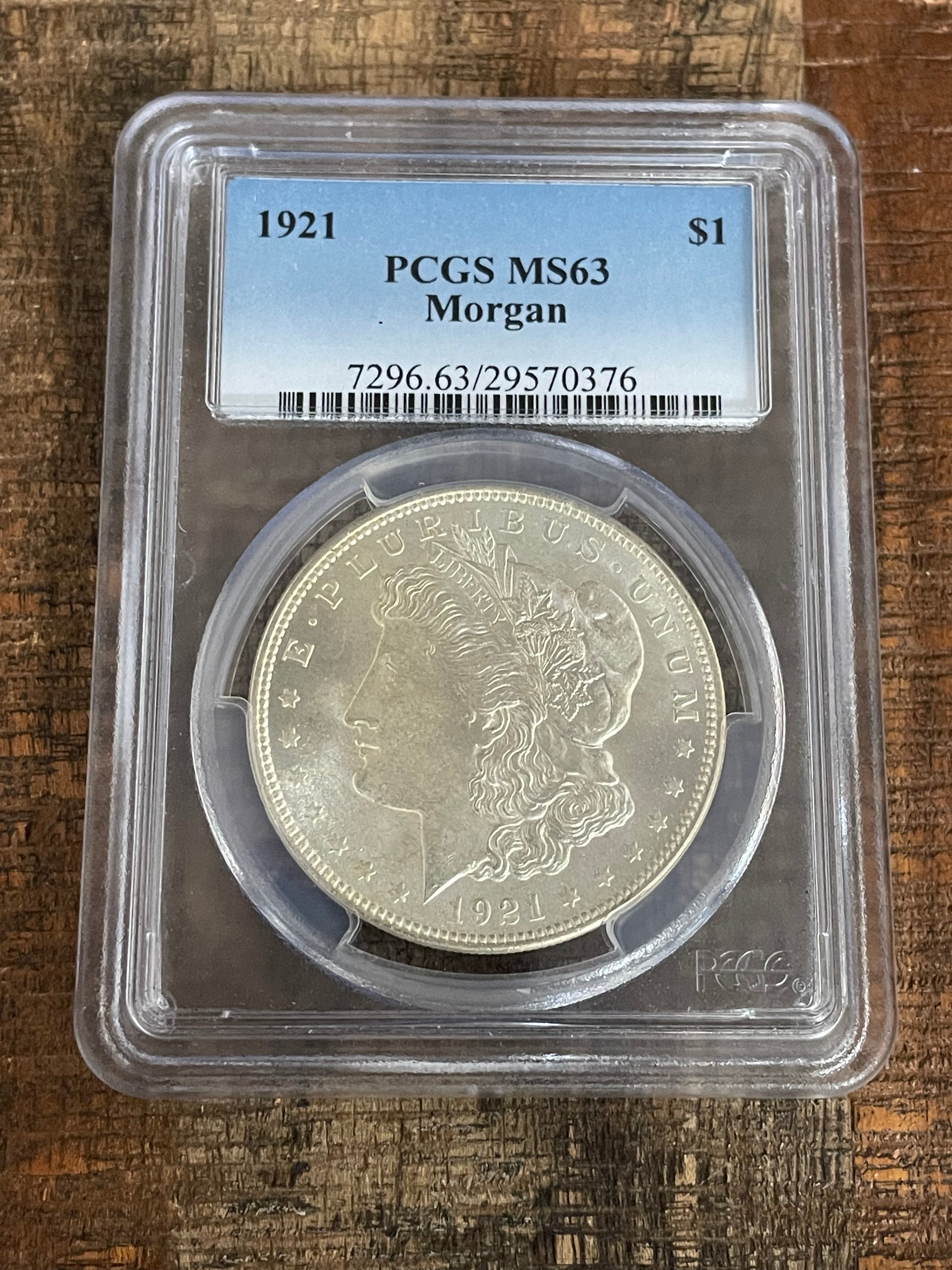 1921 $1 US Morgan Silver Dollar PCGS MS63