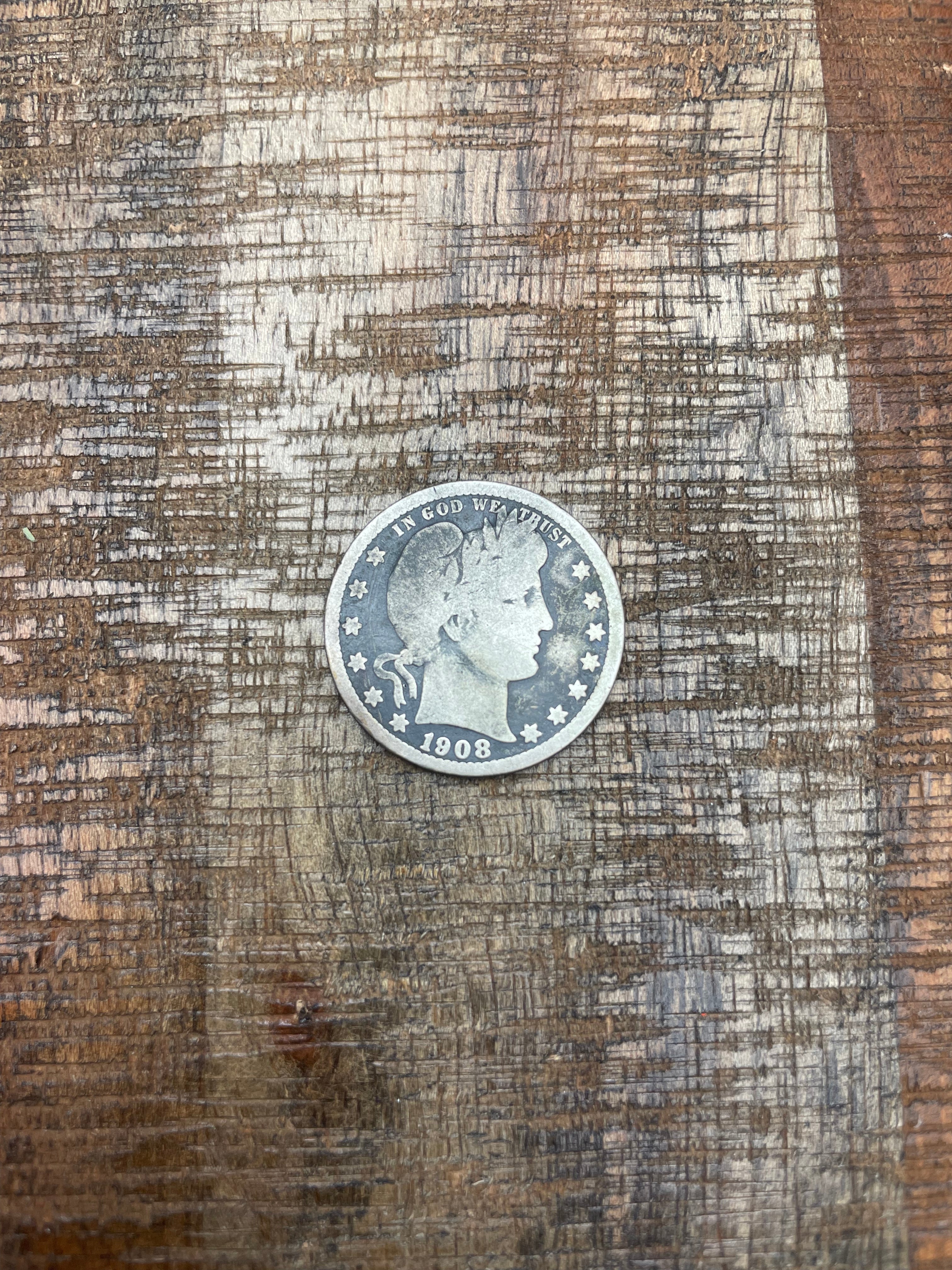 1908-O 25C US Barber Quarter