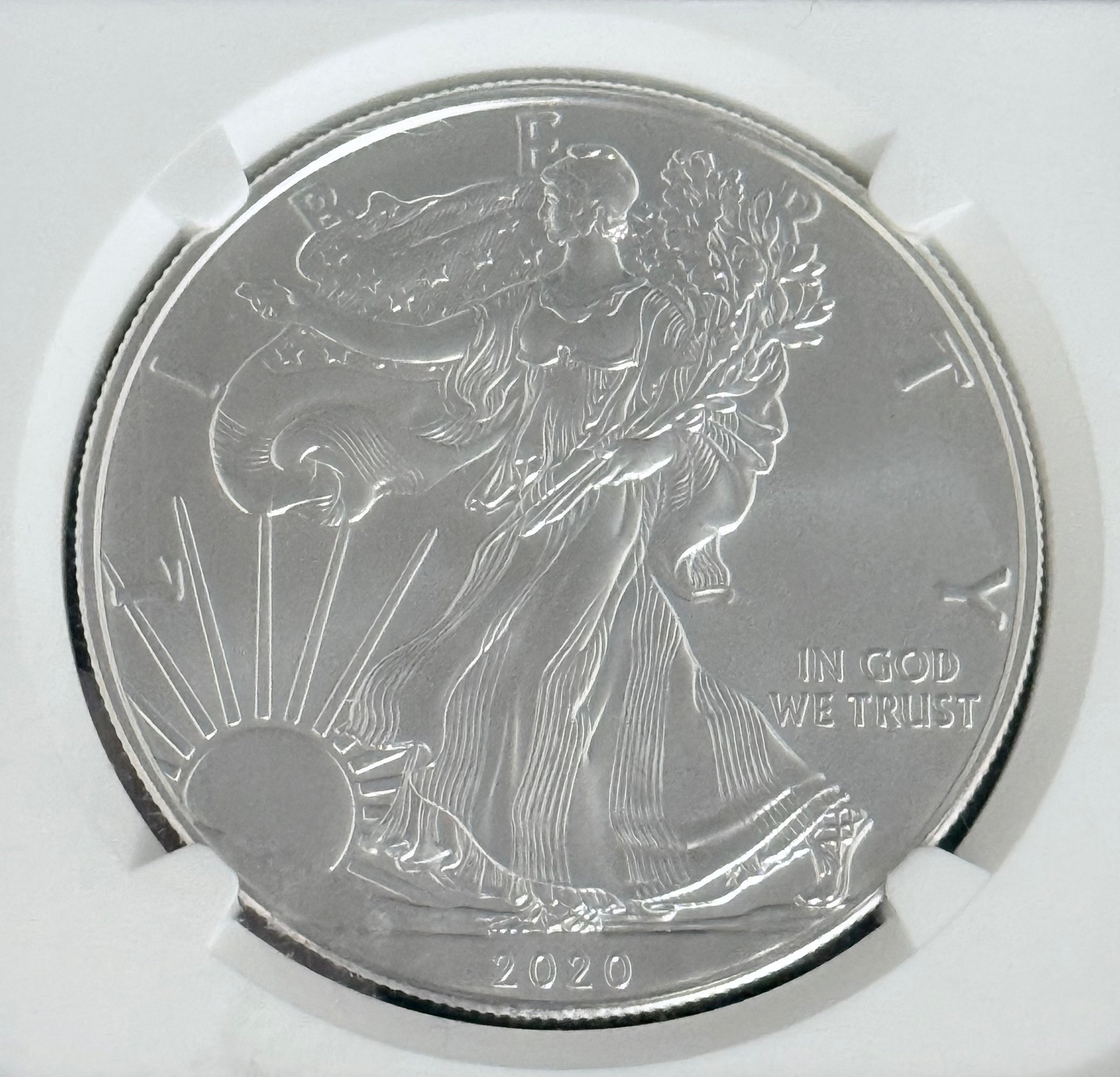 2020 $1 American Silver Eagle NGC MS70 Signed by John Mercanti