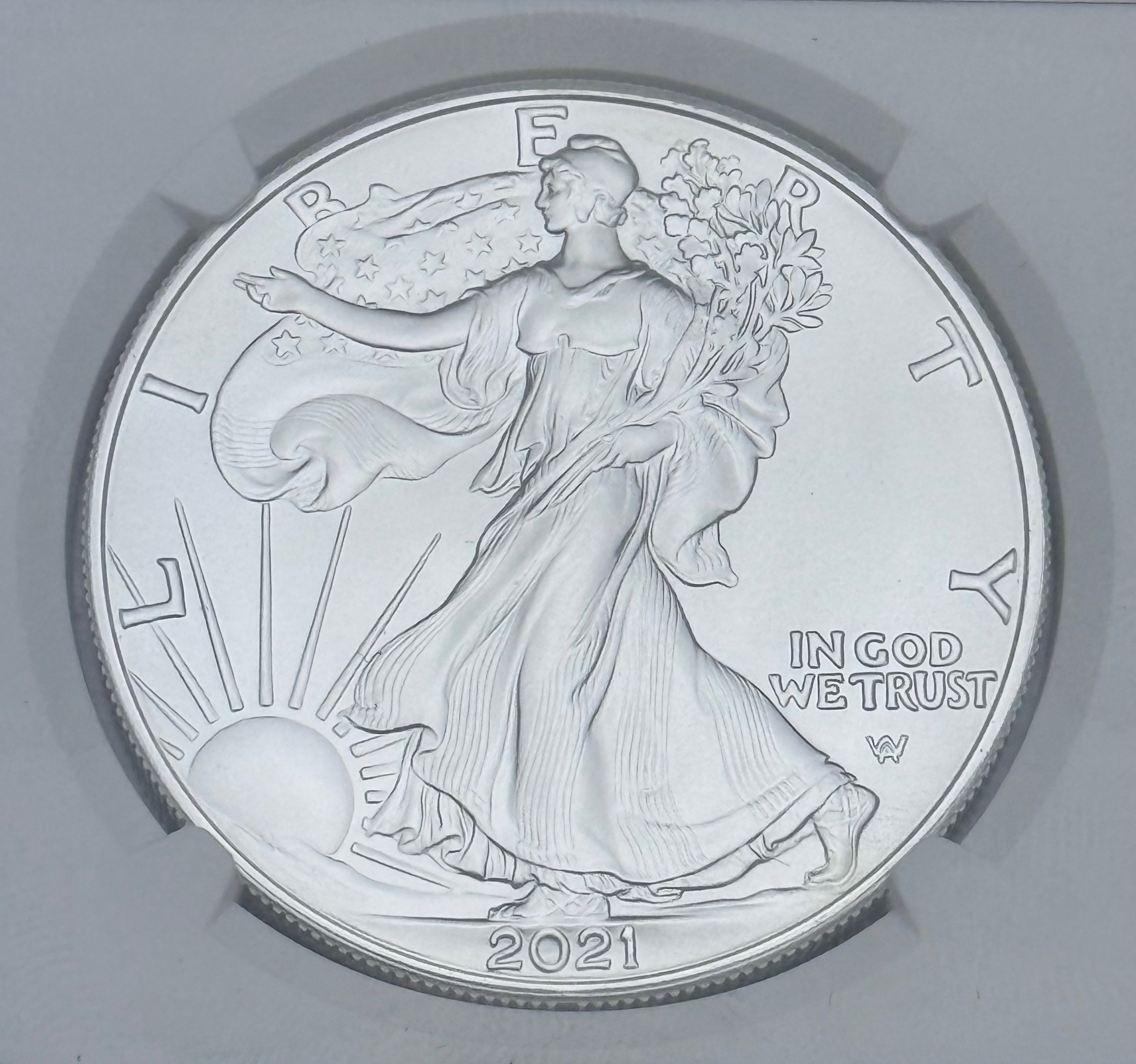 2021 $1 US American Silver Eagle ~ Eagle Landing T-2 ~ FDOP ~ NGC  MS70 ~ signed by Gaudieso