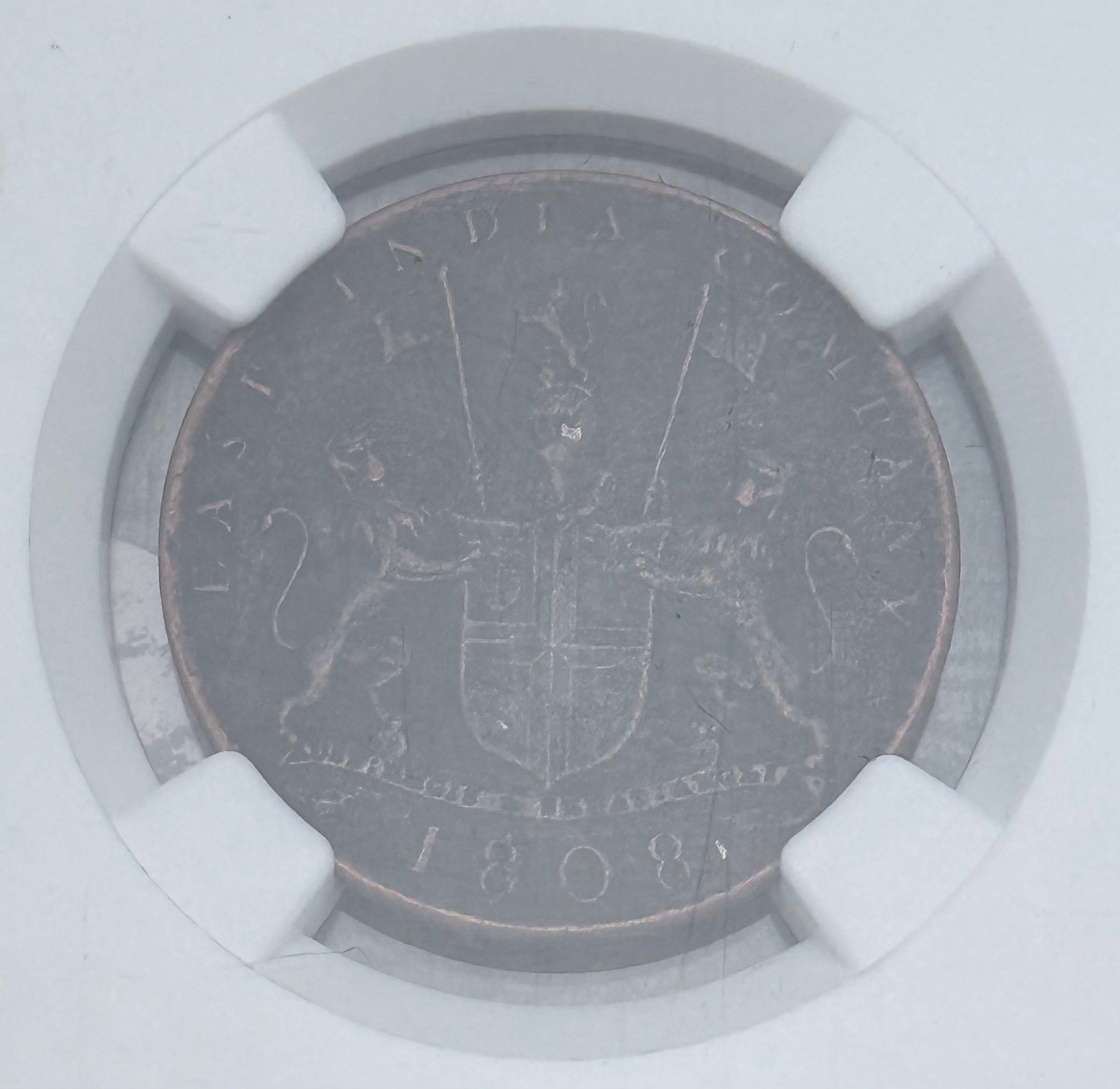 1808 E. India Co 10Cash Madras Presidency KM-320 ~ NGC Genuine~ Shipwreck Admiral Gardner