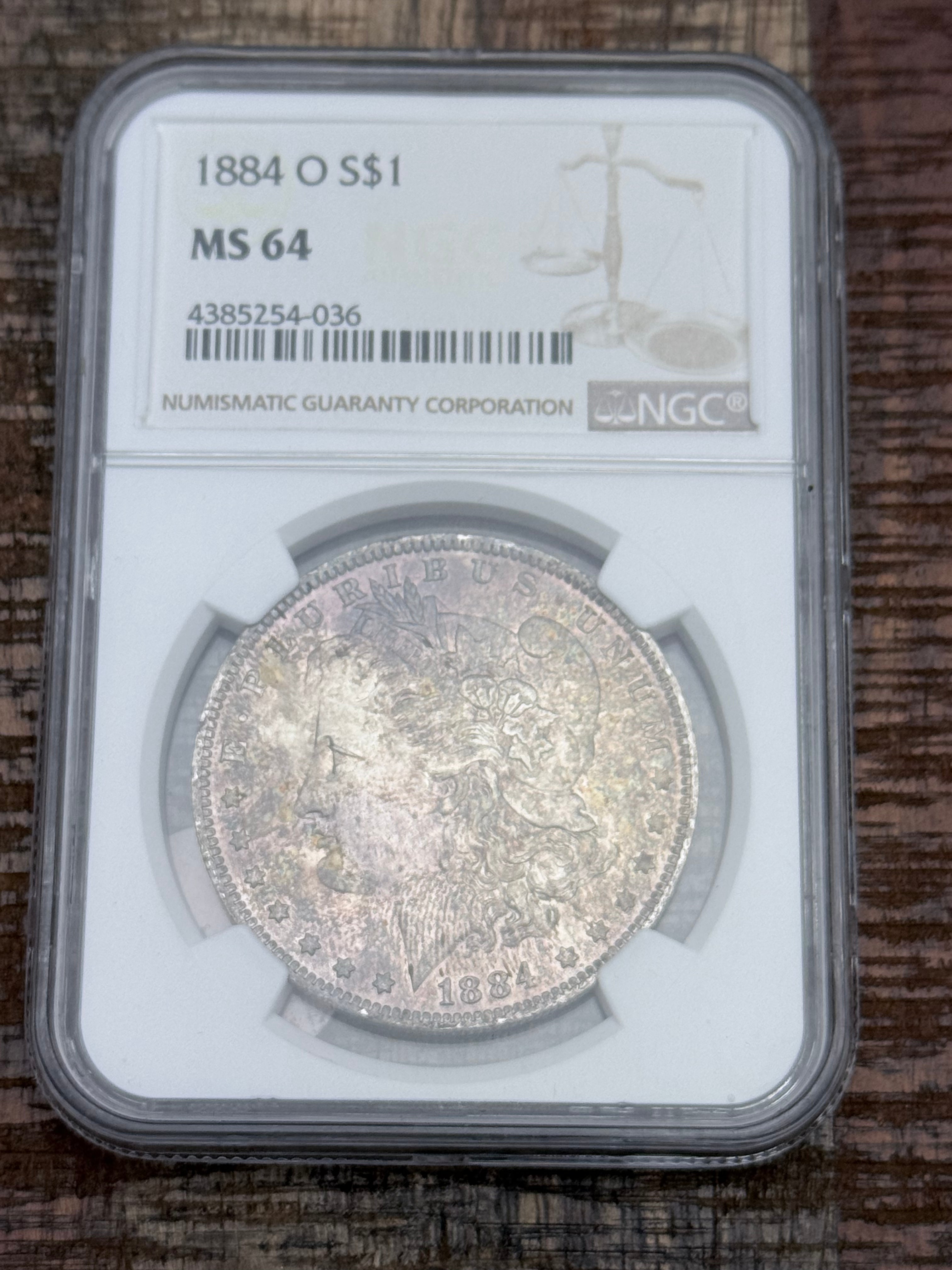 1884-O $1 US Morgan Silver Dollar ~ NGC MS64
