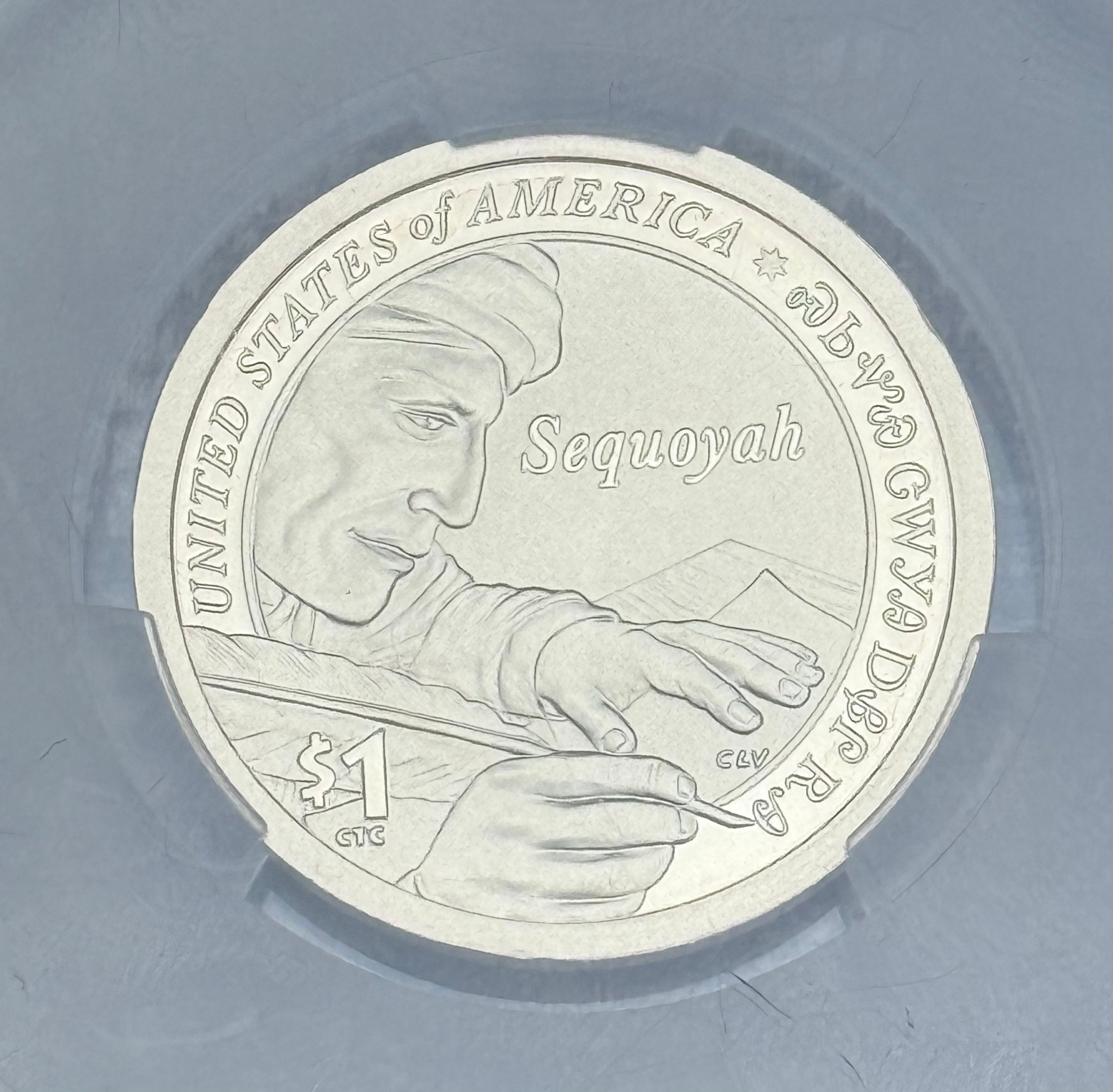 2017-S $1 Native American ~ Sequoyah, Enhanced Unc ~ CAC MS70