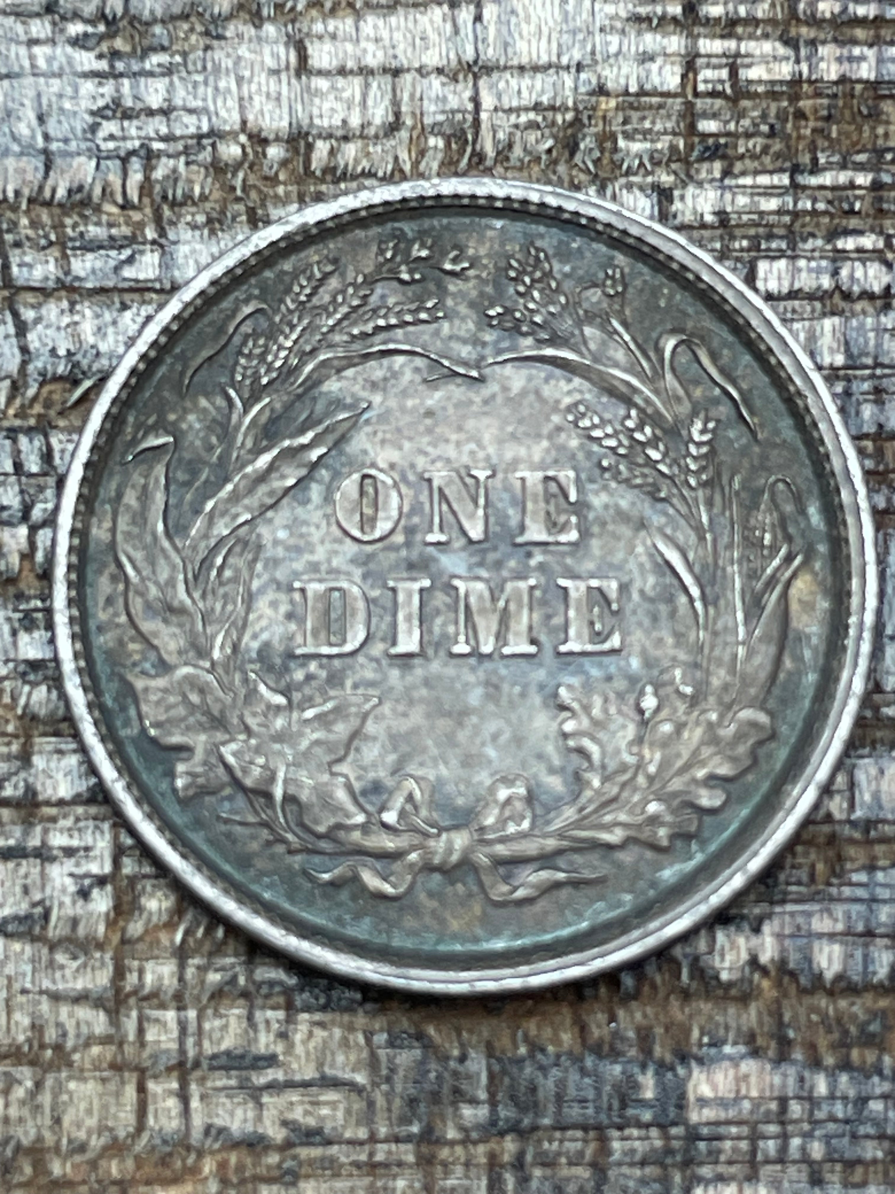 1898 10c US Barber Dime - 90% Silver ~ Toned ~ Full LIBERTY ~ Beautiful Coin