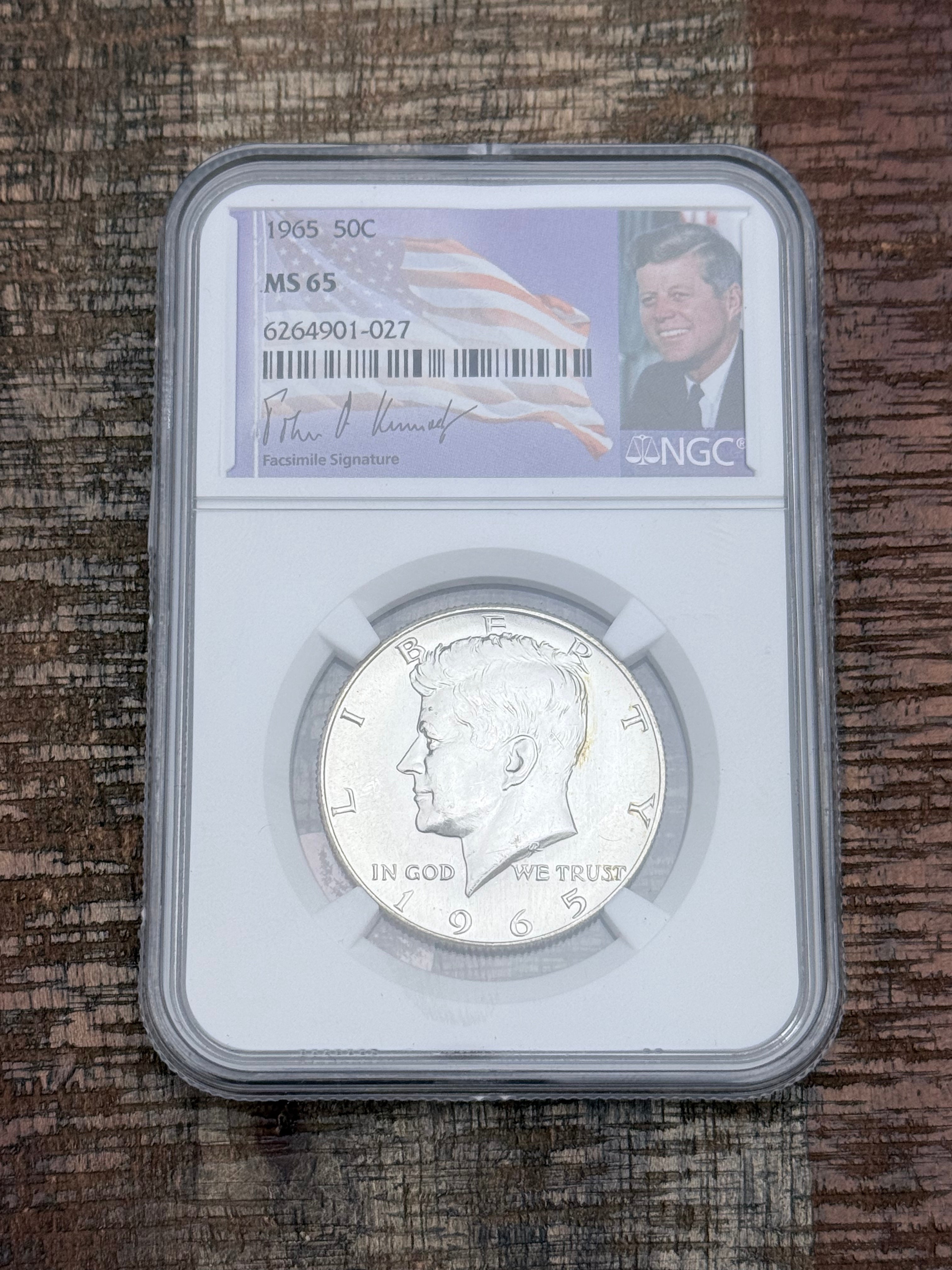 1965 50C Silver Kennedy Half Dollar~NGC MS67
