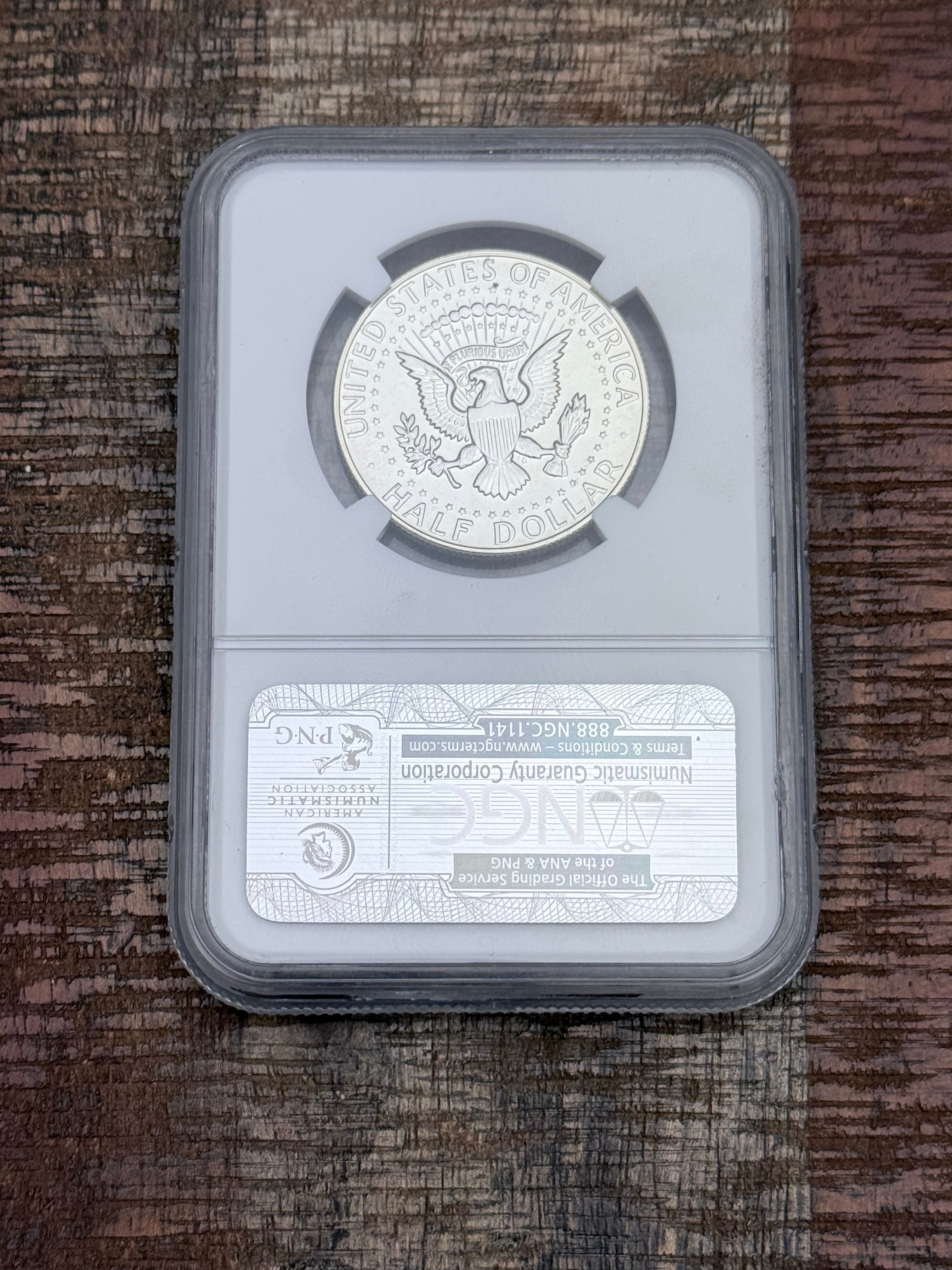 1967 SMS 50C Silver Kennedy Half Dollar~NGC MS67