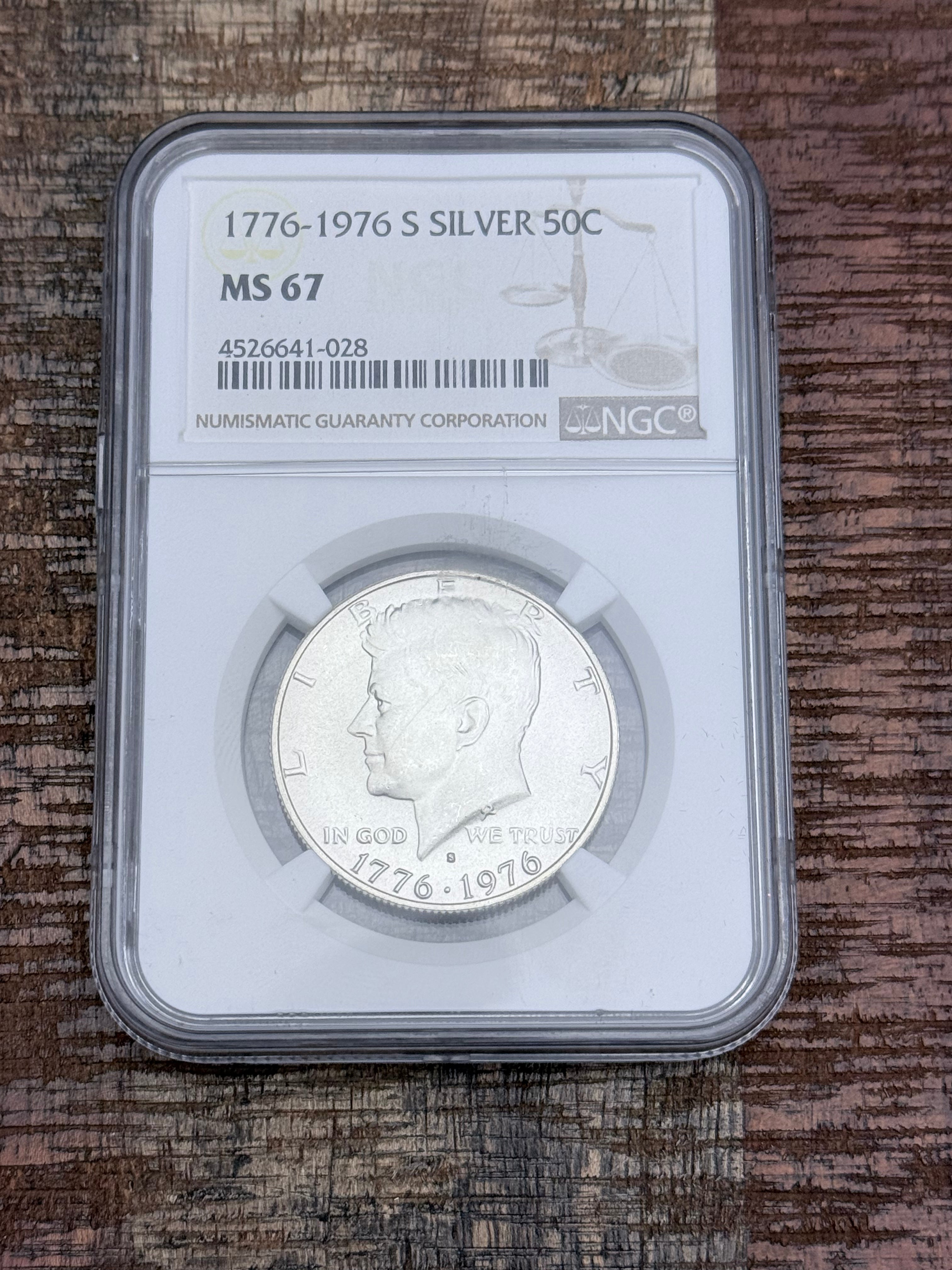 1776-1976-S 50C Silver Kennedy Half Dollar~NGC MS67