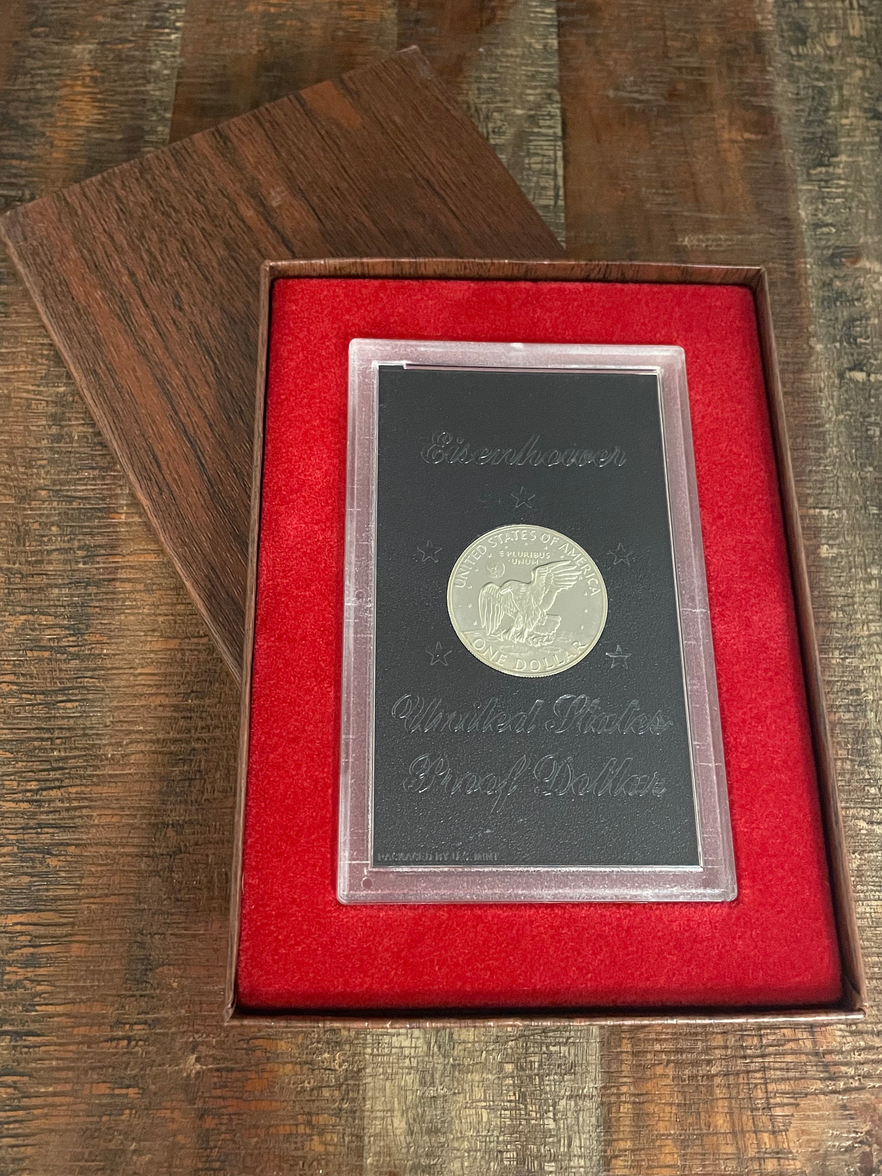 1973-S $1 US Eisenhower Proof Dollar 40% Silver ~ Brown Ike