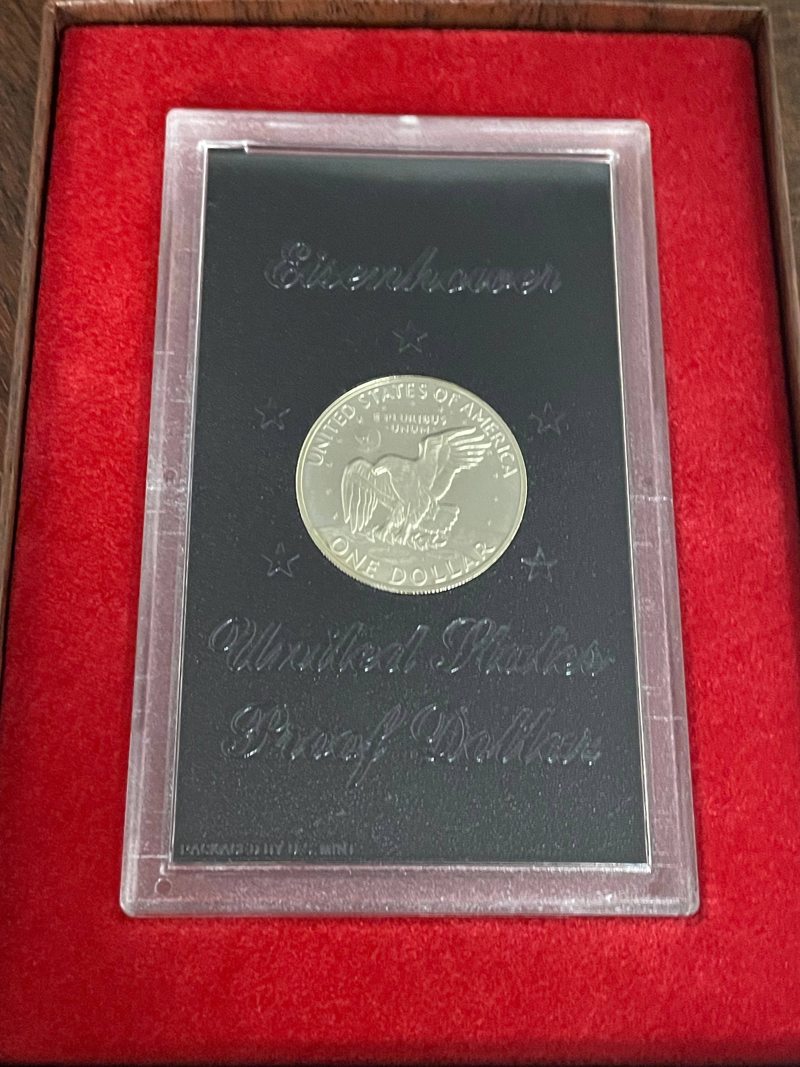 1973-S $1 US Eisenhower Proof Dollar 40% Silver ~ Brown Ike