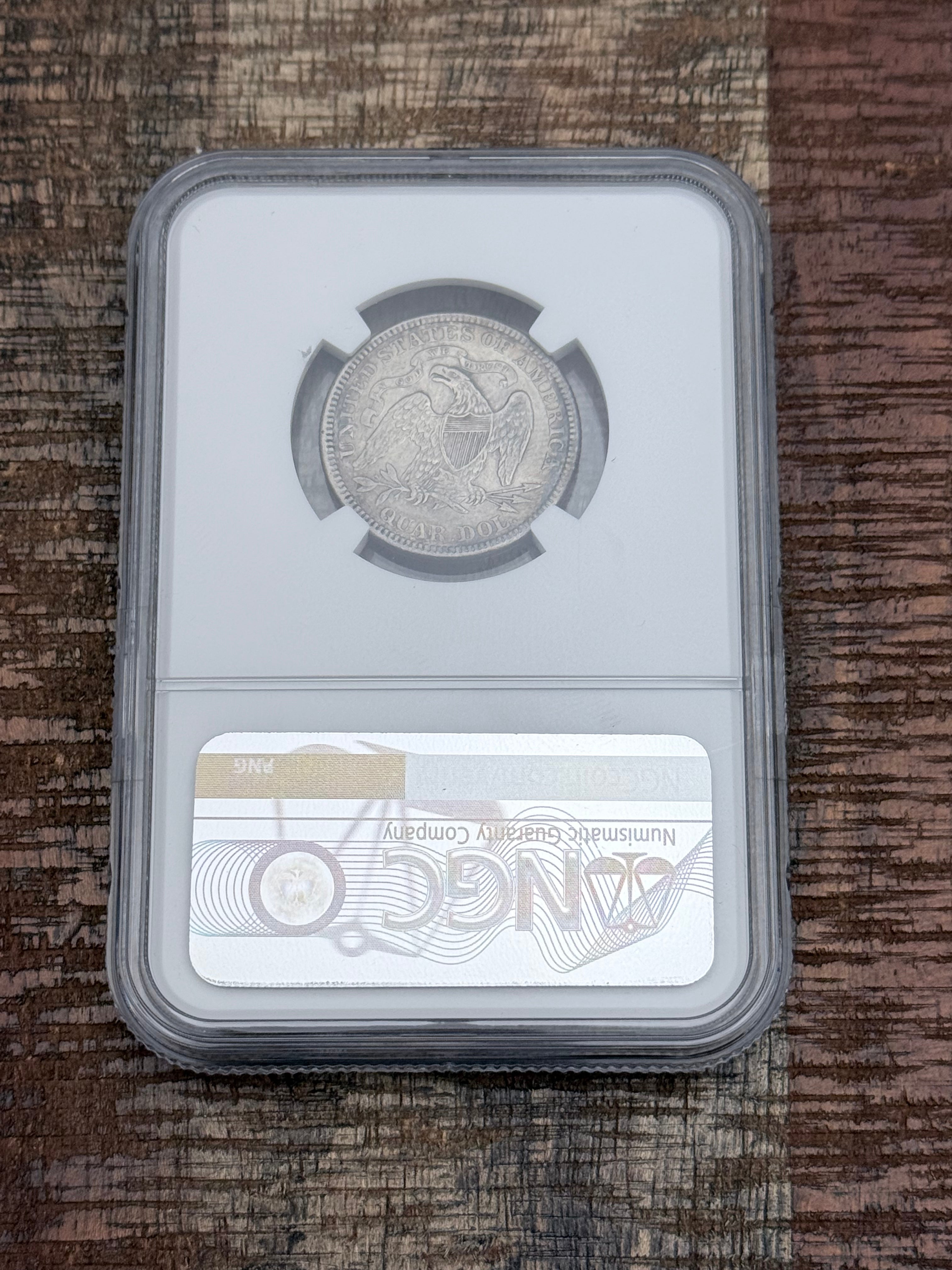 1876 25c US Seated Liberty Quarter ~ NGC AU Details-Cleaned
