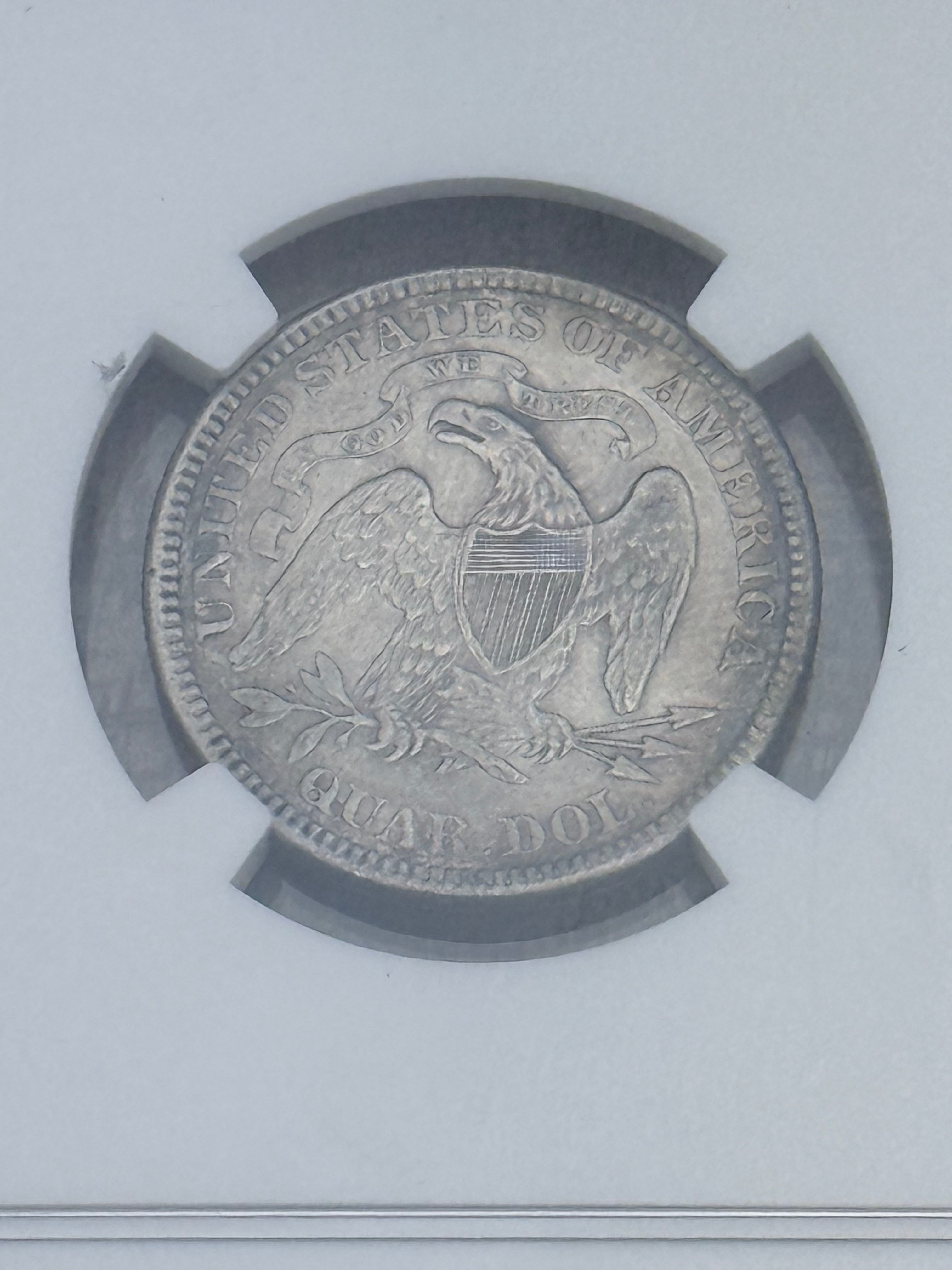 1876 25c US Seated Liberty Quarter ~ NGC AU Details-Cleaned