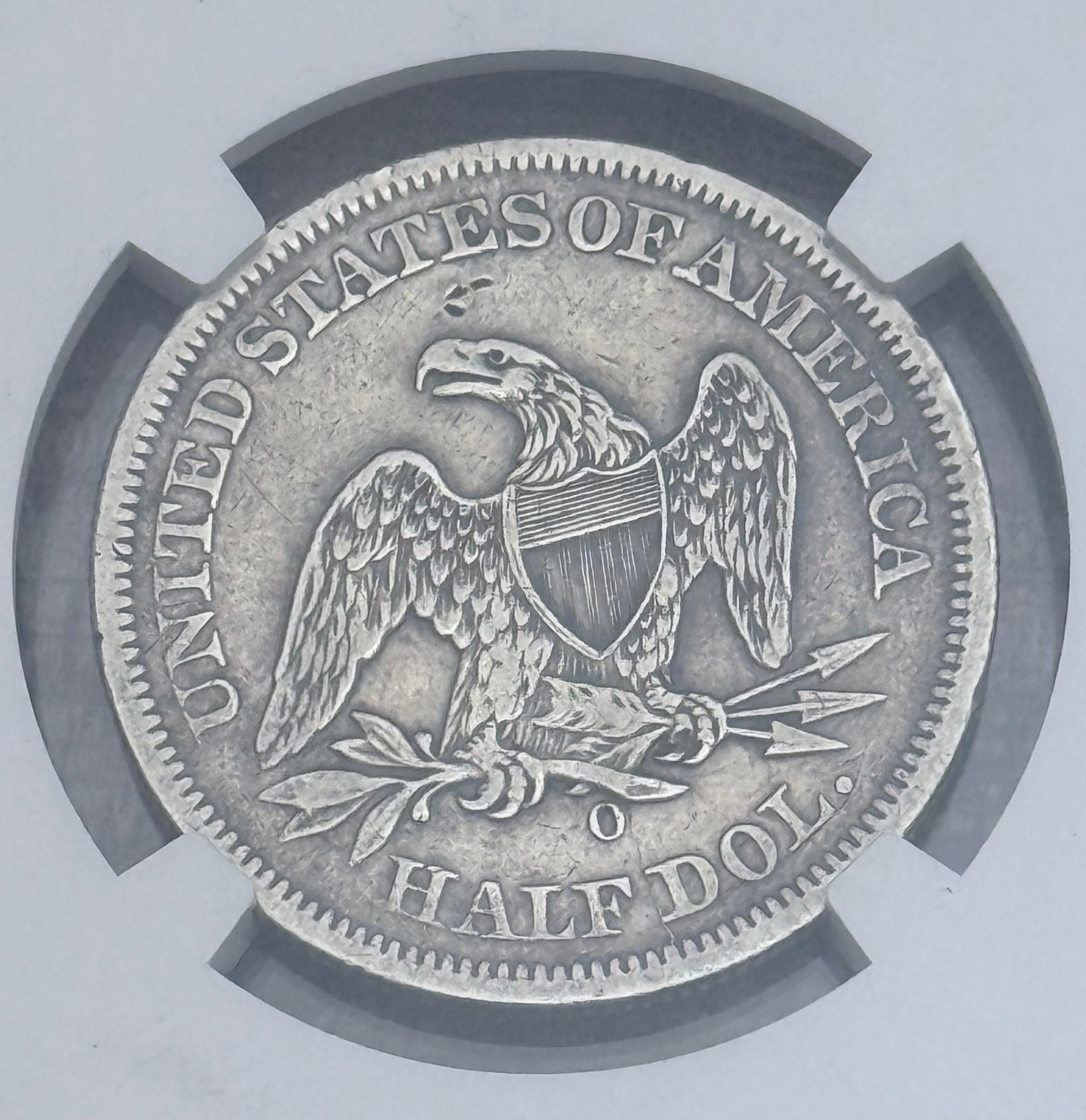 1854-O Arrows 50C Seated Liberty Half Dollar ~ NGC VF Details ~ Details