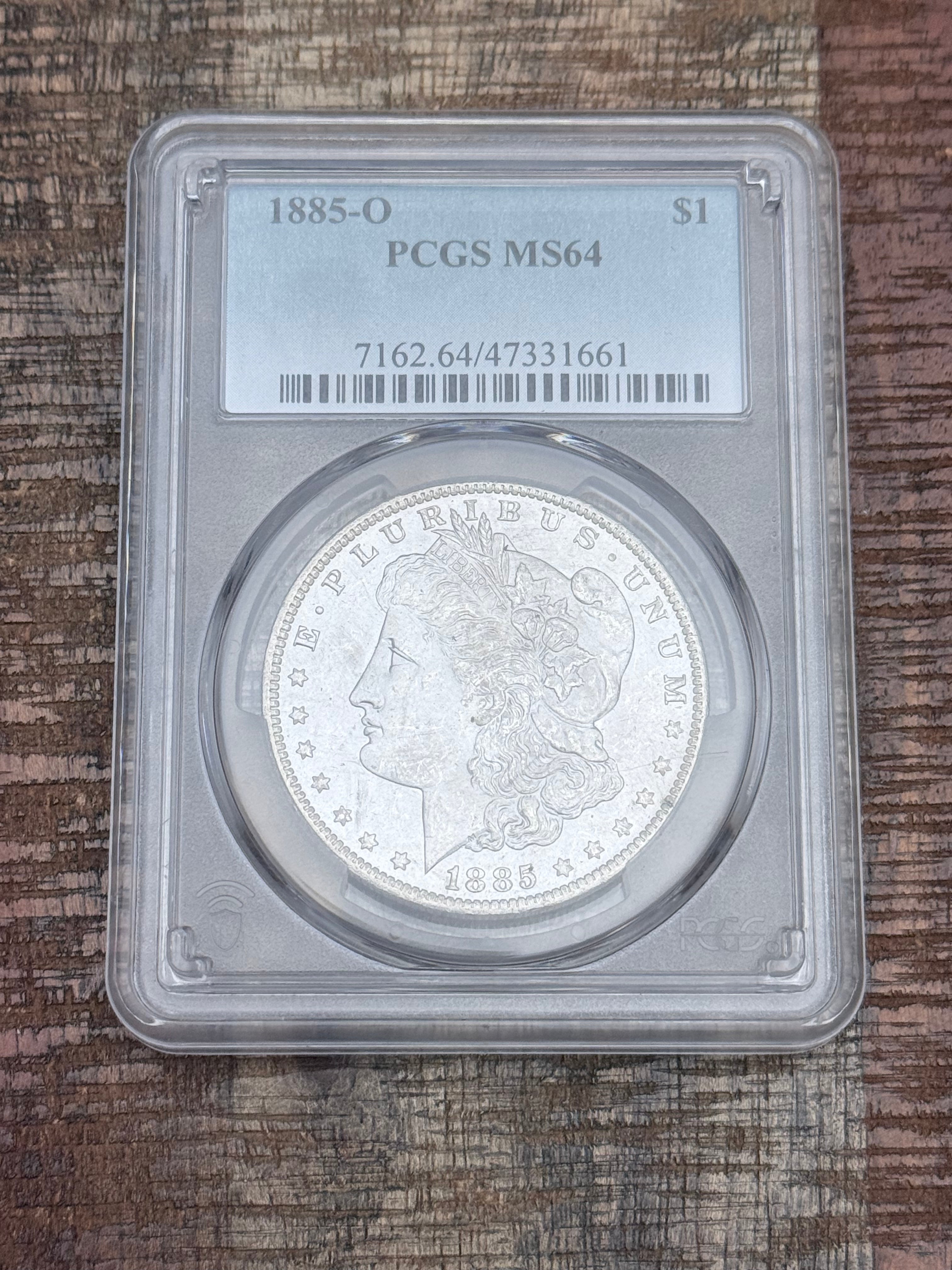 1885-O $1 US Morgan Silver Dollar ~ PCGS MS64