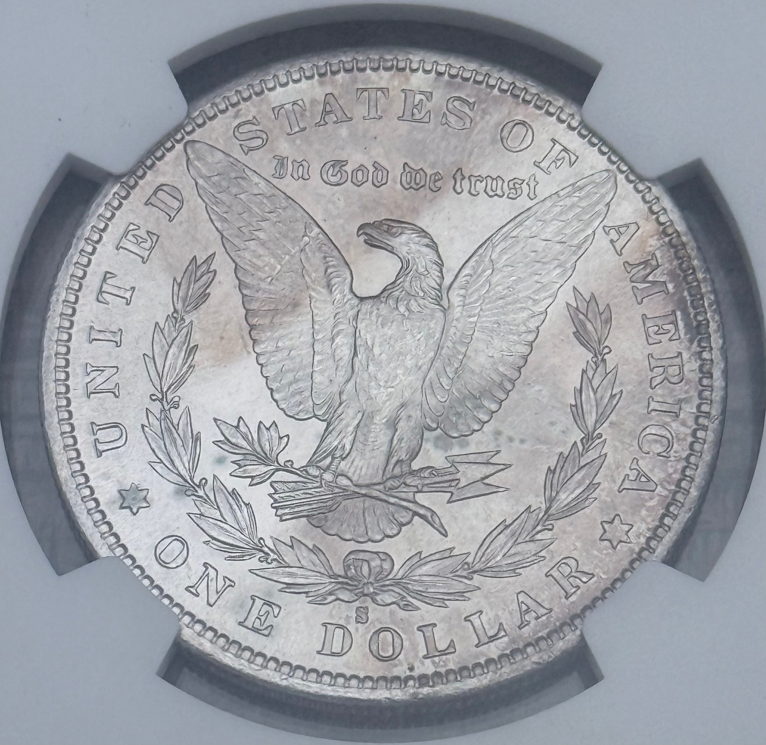 1887 $1 US Morgan Silver Dollar NGC Uncirculated Details ~ Obverse Wheel Mark