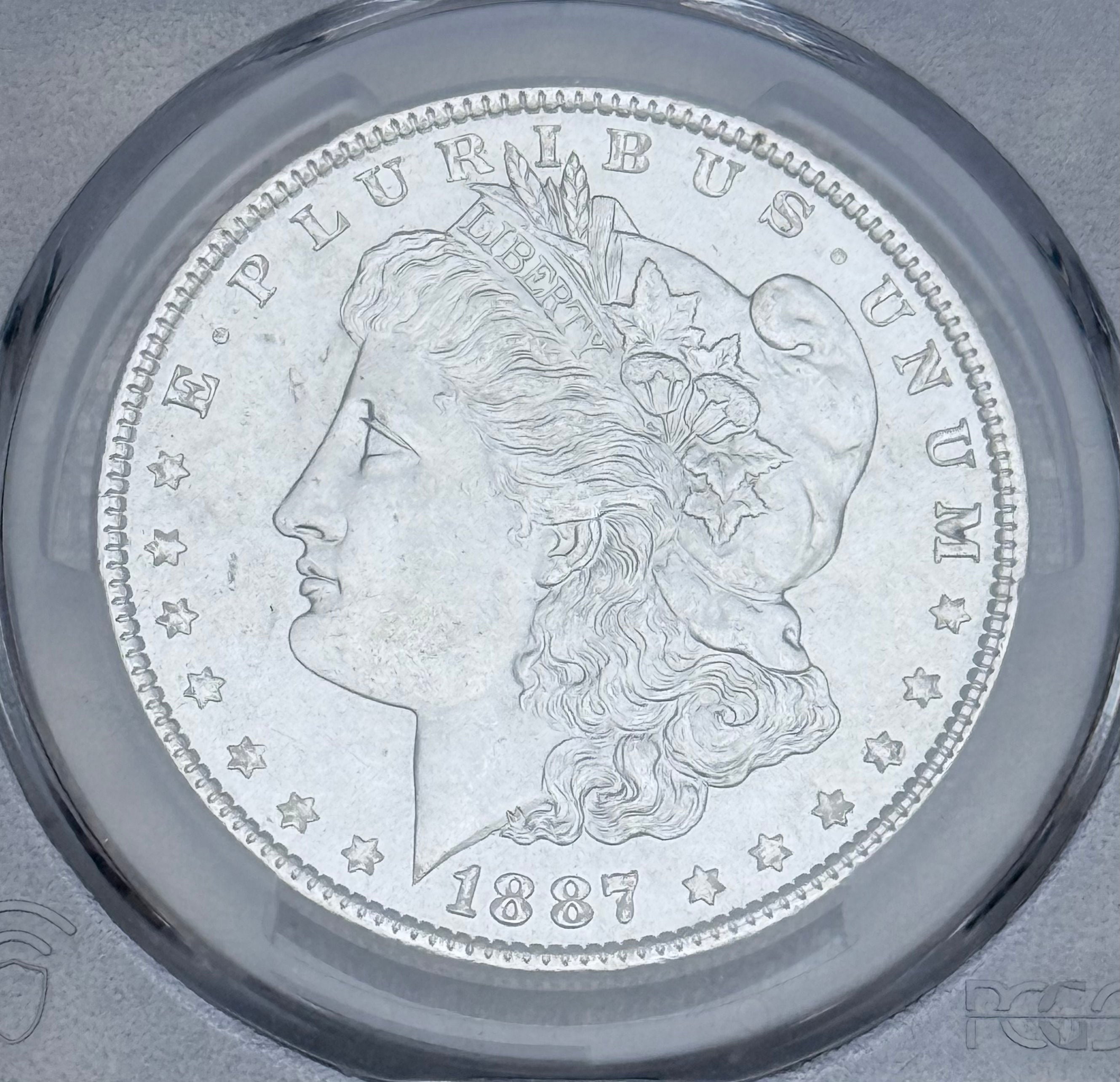1887 $1 US Morgan Silver Dollar ~ PCGS MS64