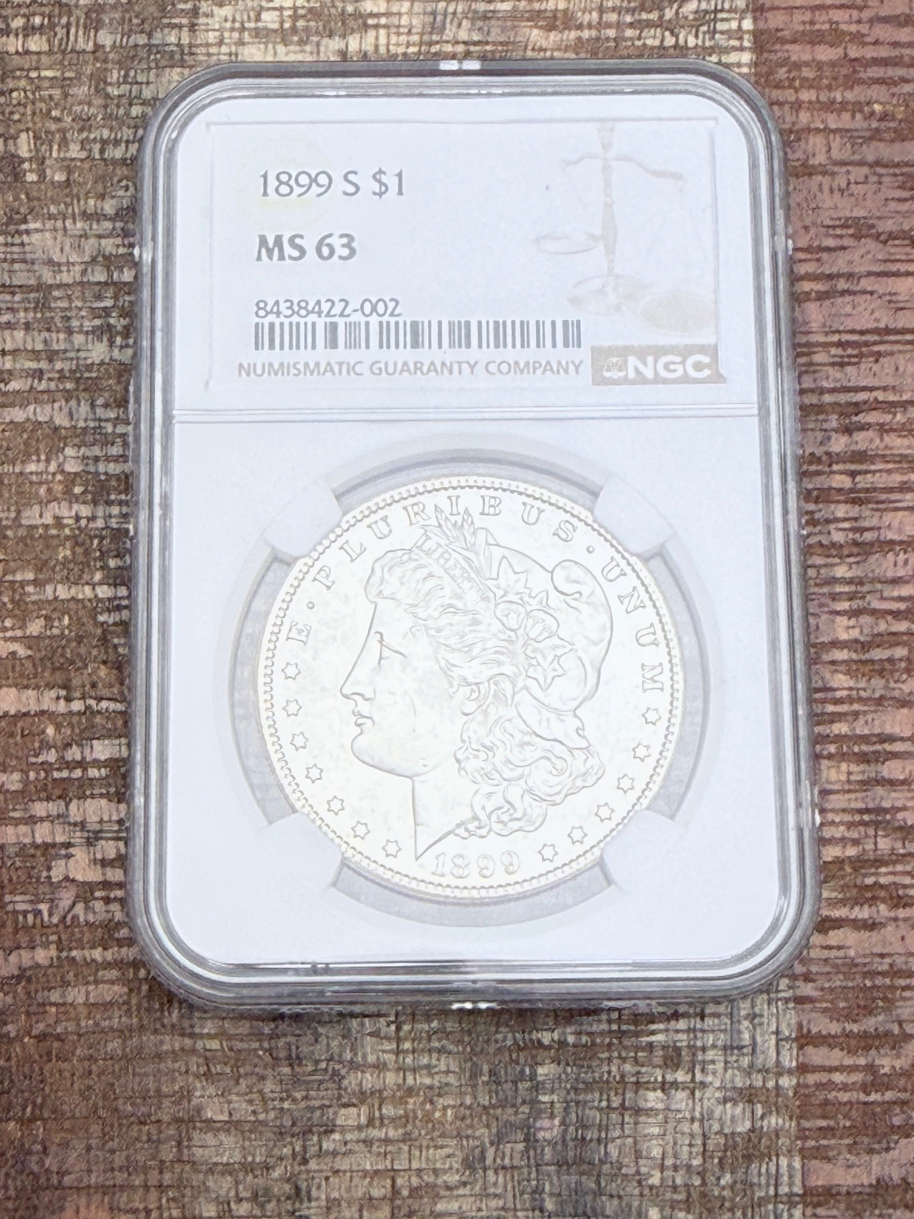 1899-S $1 US Morgan Silver Dollar NGC MS63
