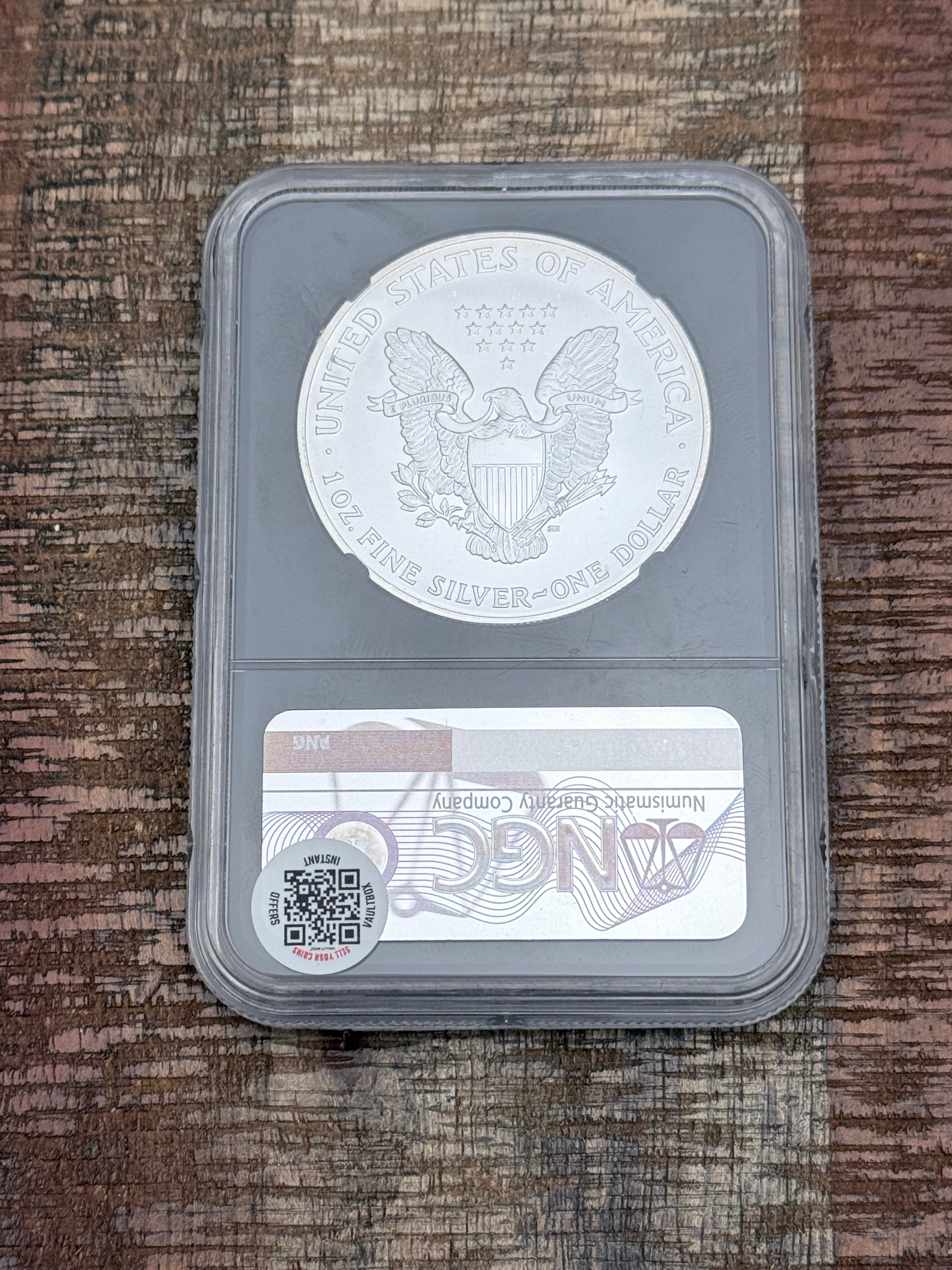2001 $1 American Silver Eagle NGCX graded MS9.9