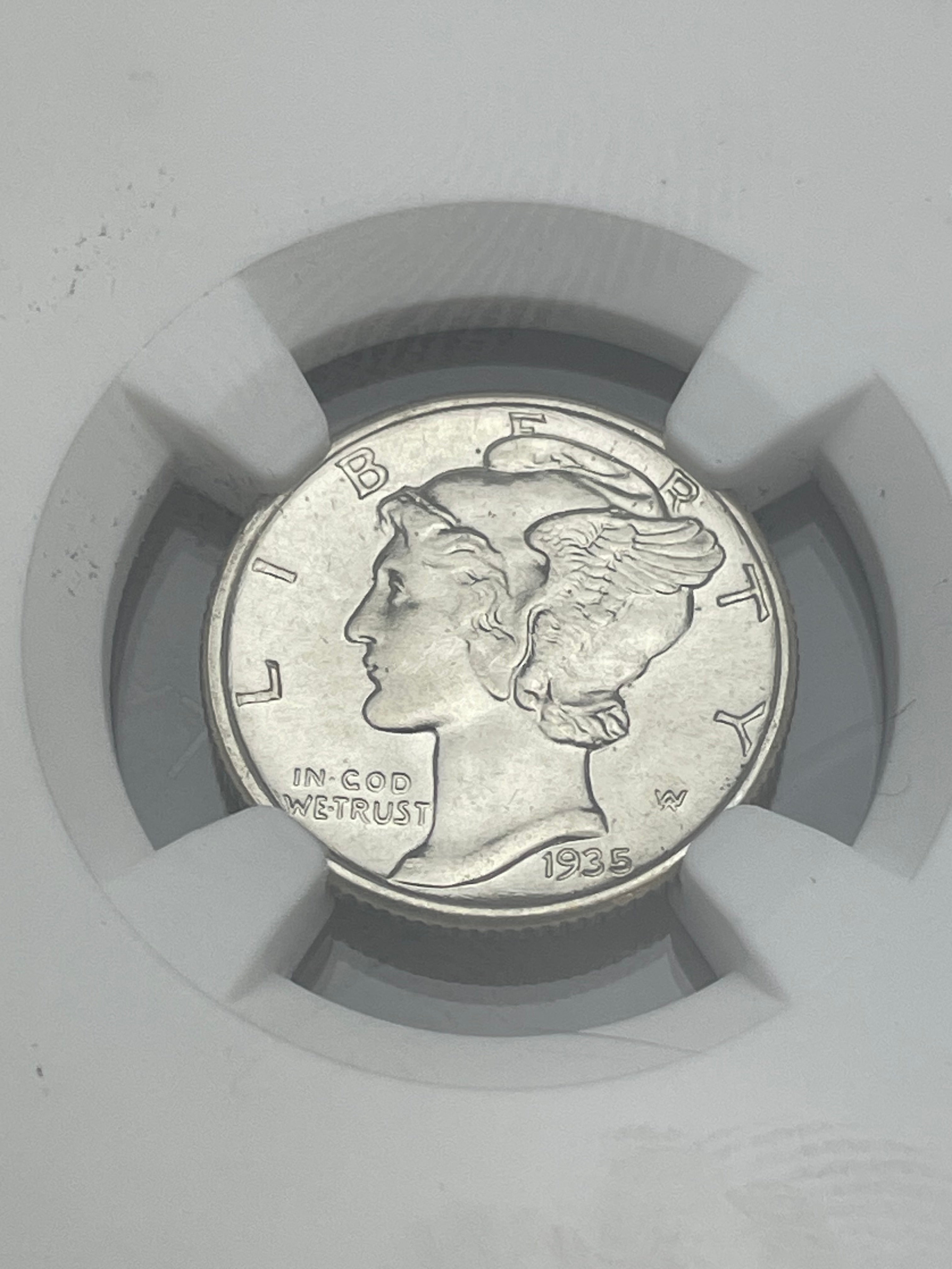1935  10C Mercury Dime ~ NGC MS64 FB