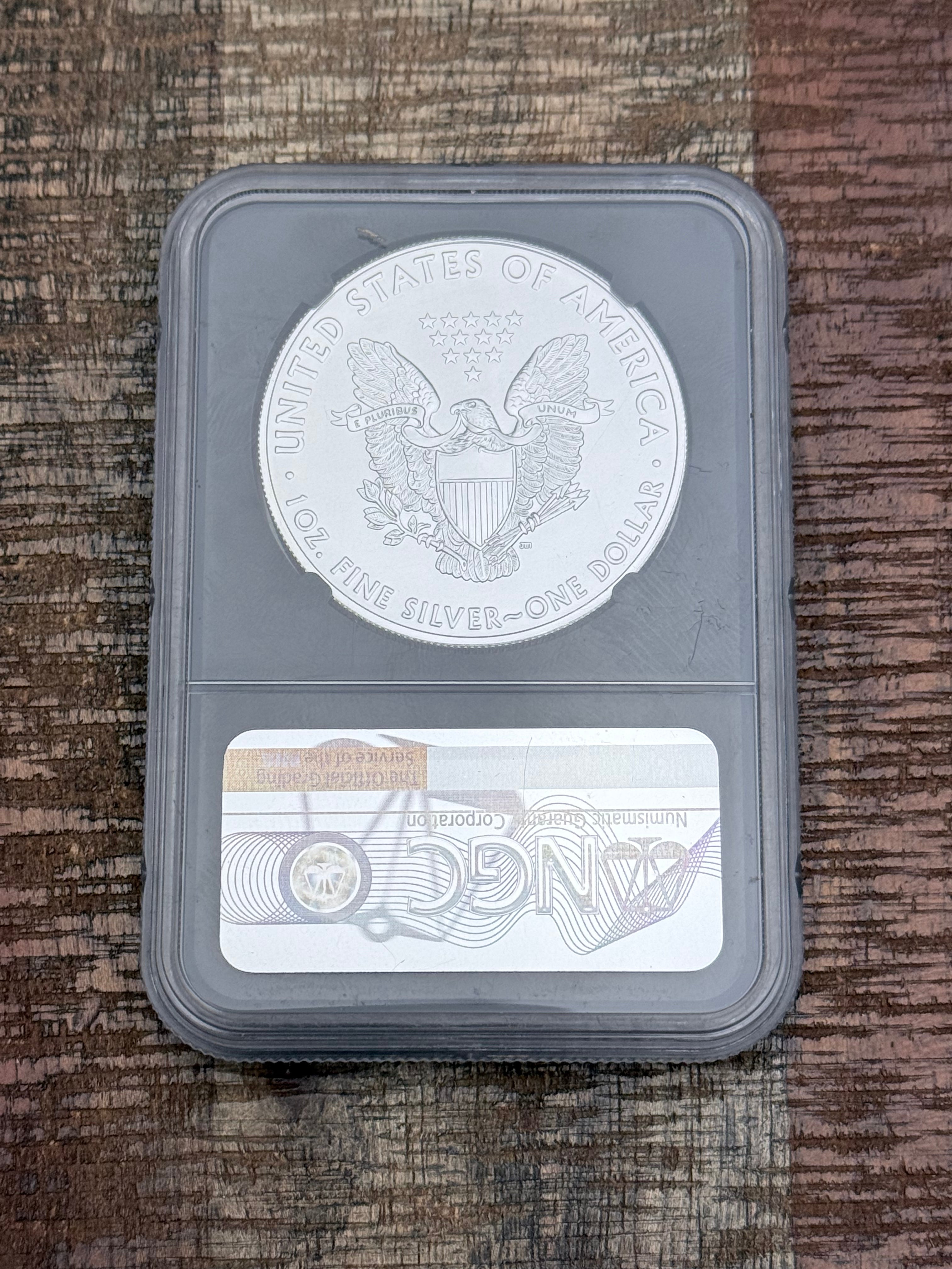 2021 US American Silver Eagle ~ Heraldic Eagle T-1 ~ Last Day of Production NGC MS69 Mercanti Signed