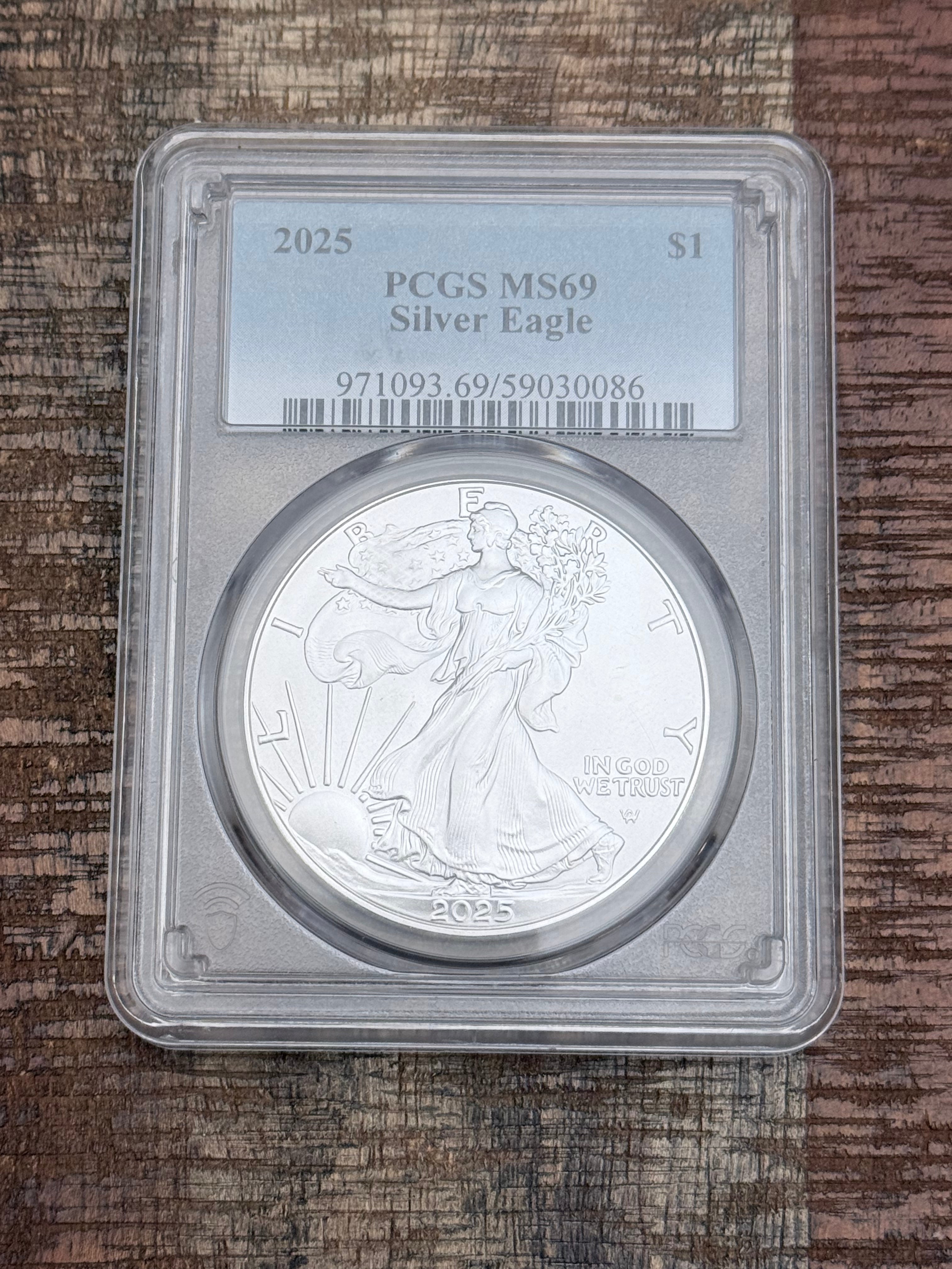 2025  $1 US American Silver Eagle ~ PCGS MS69