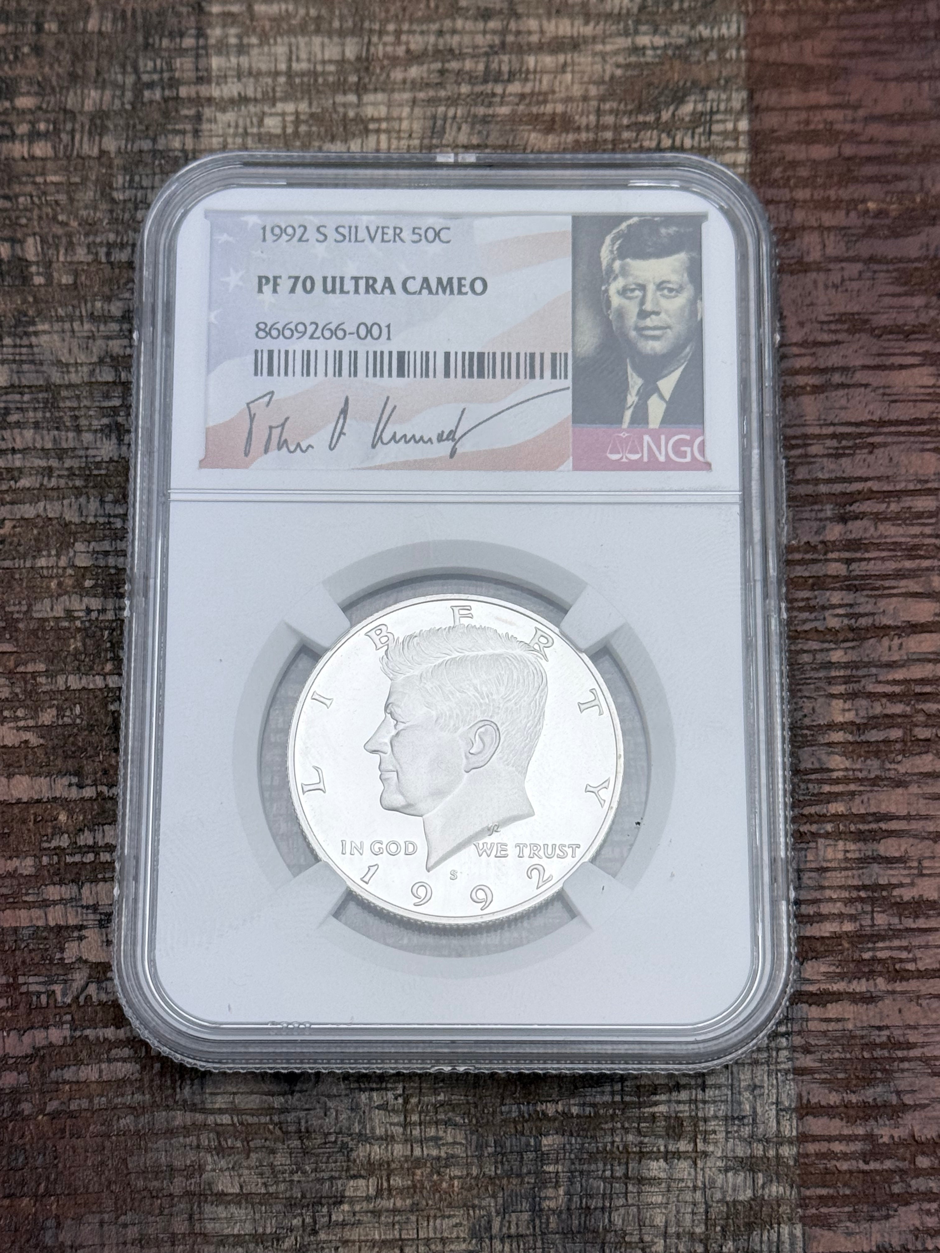 1992-S 50C Silver Kennedy Half Dollar~NGC PF70 Ultra Cameo