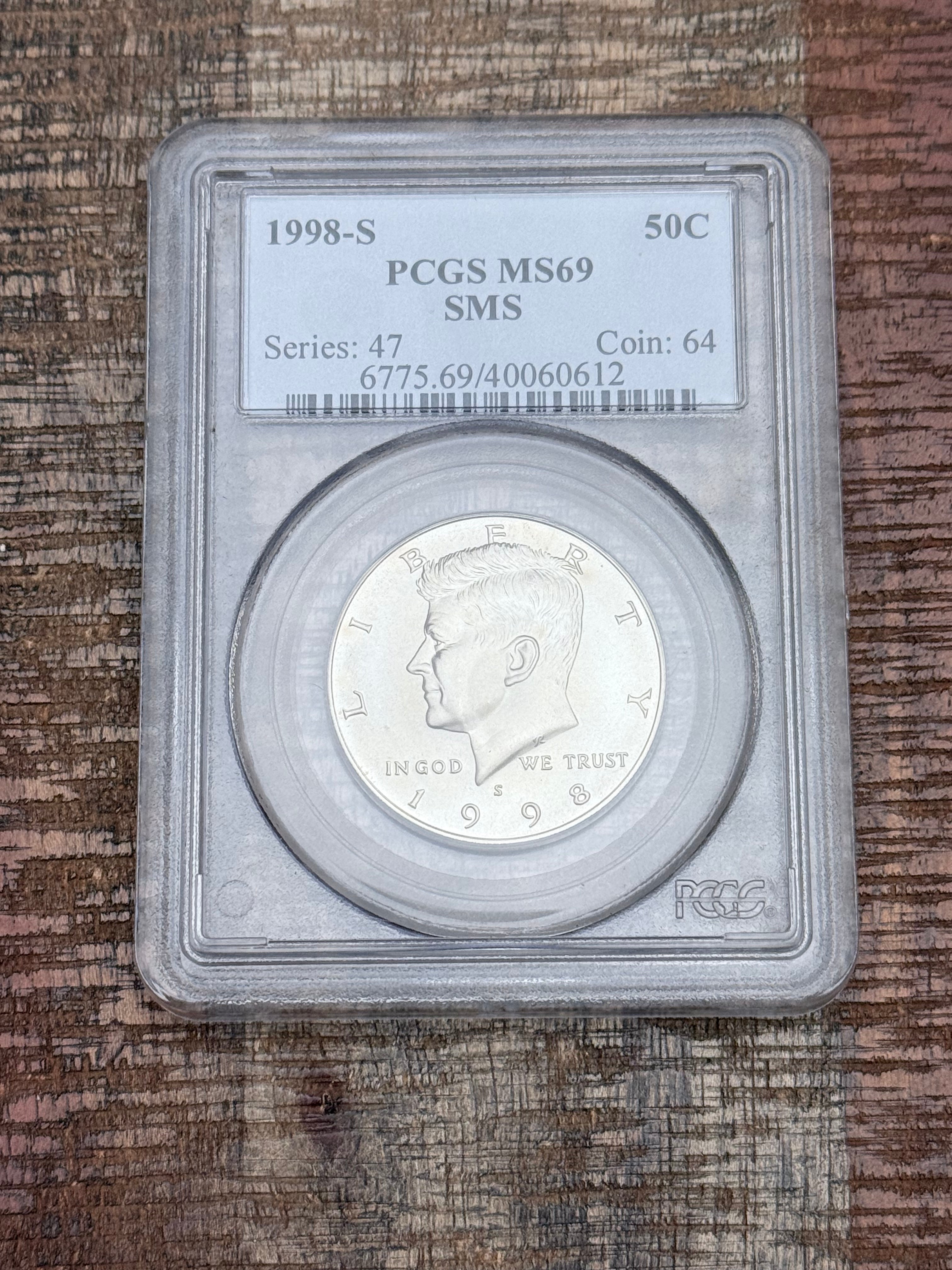 1998-S 50C Silver Kennedy Half Dollar~PCGS MS69 SMS