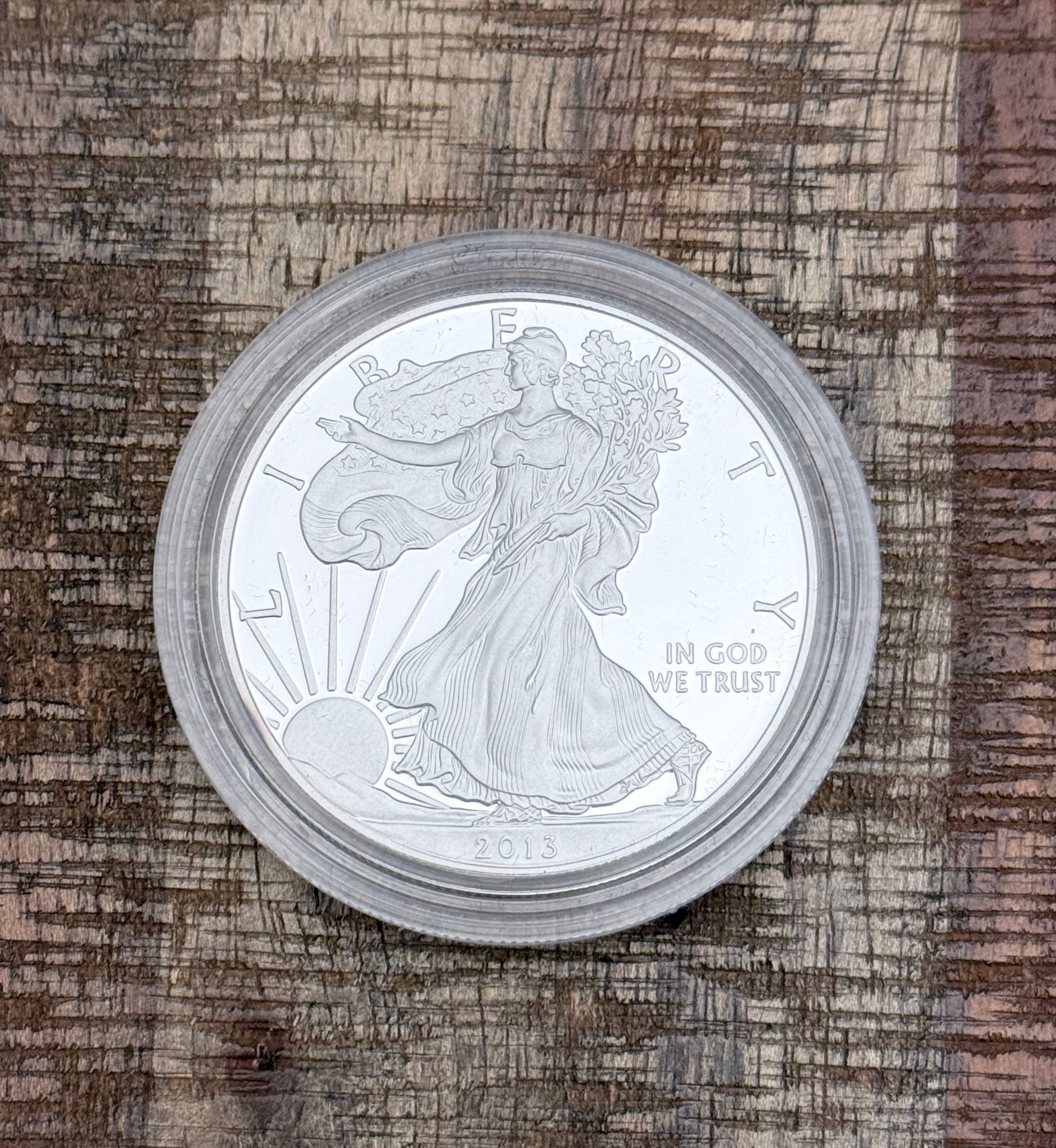 2013-W $1 US American Silver Eagle Proof Coin~Capsule, Presentation Case, Box, with COA.