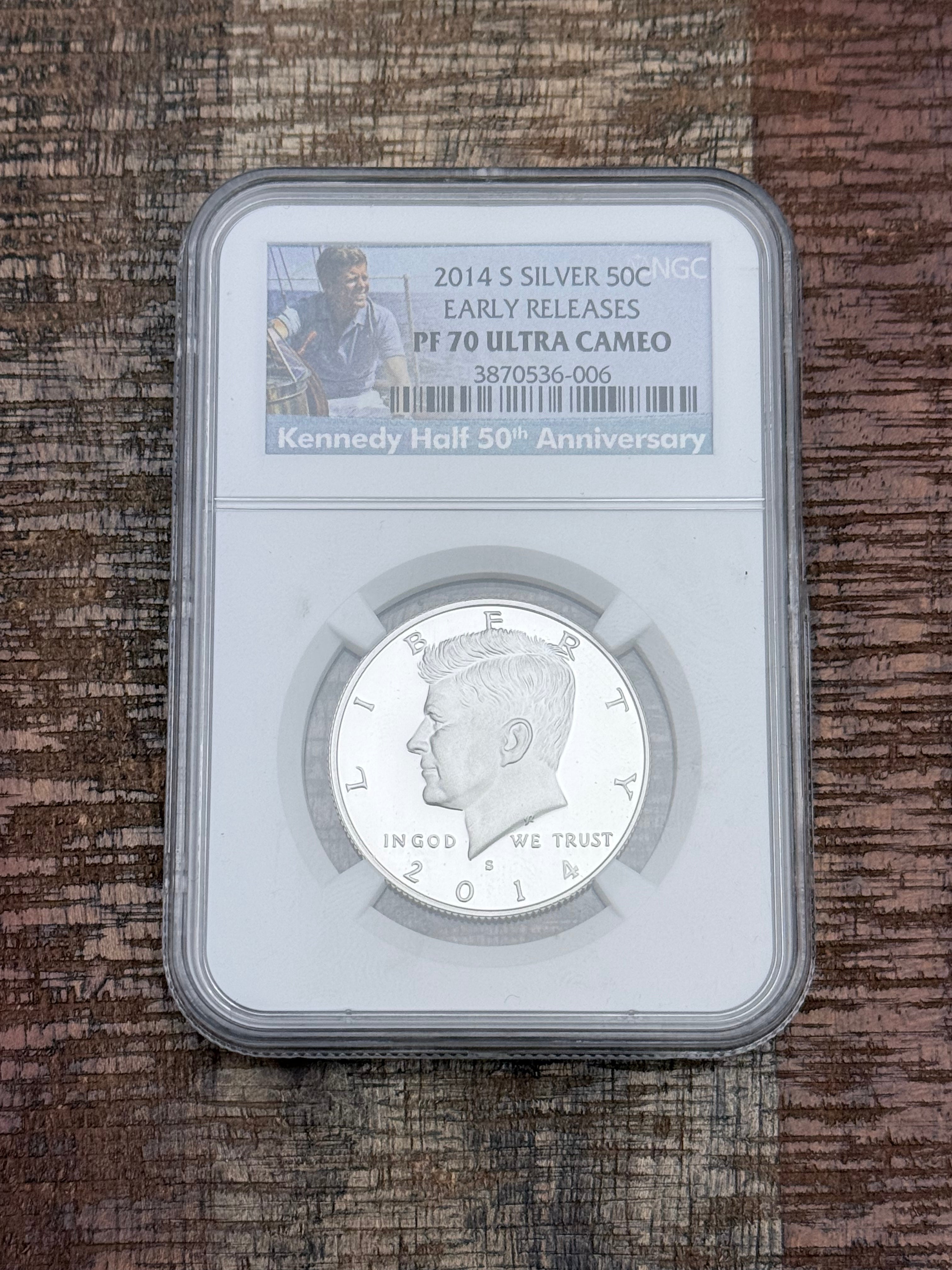 2014-S 50C Silver Kennedy Half Dollar~Early Releases~NGC PF70 Ultra Cameo
