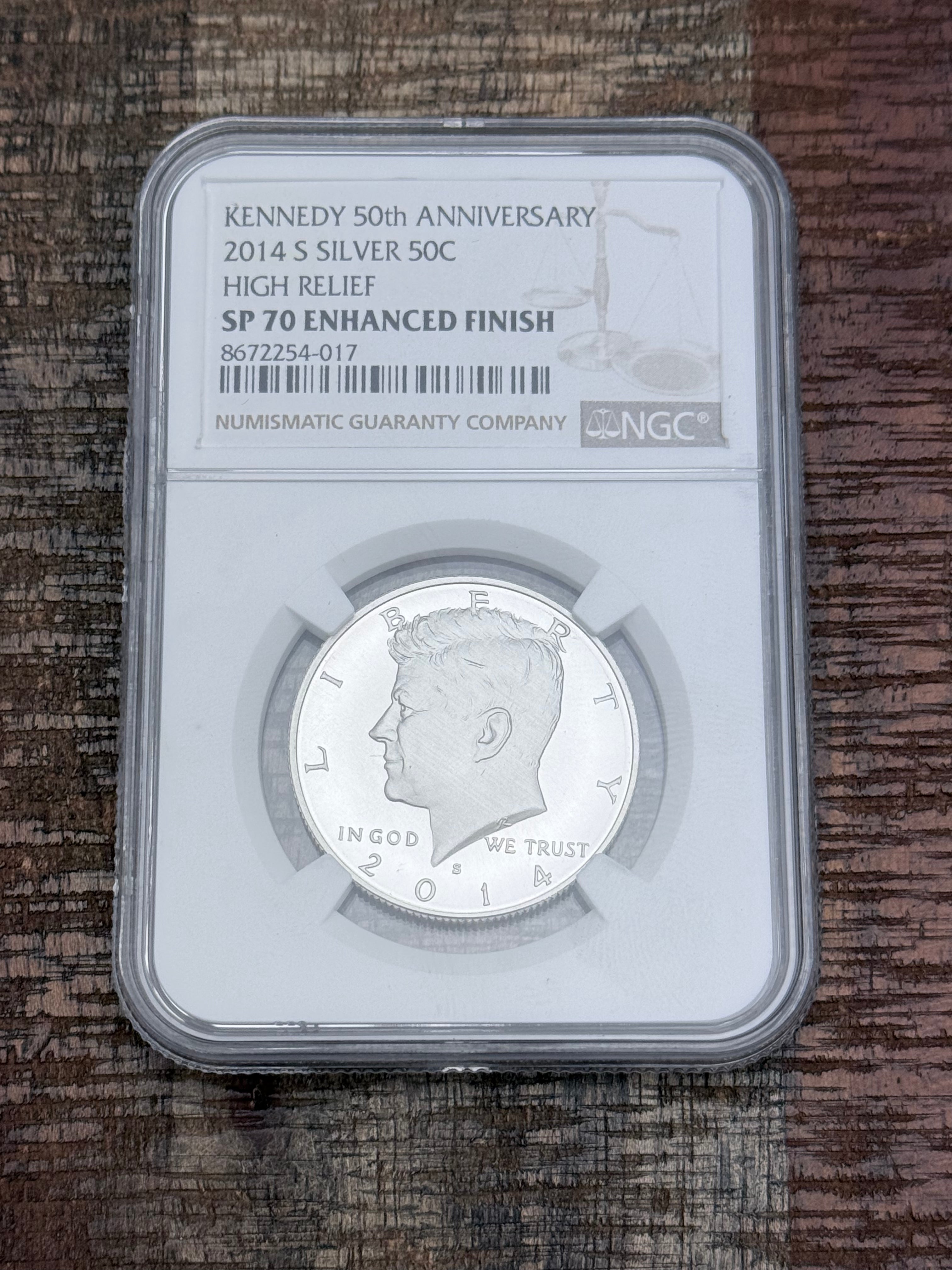 2014 Silver Kennedy Half Dollar ~ High Relief ~ NGC graded ~ 4 Coin Set