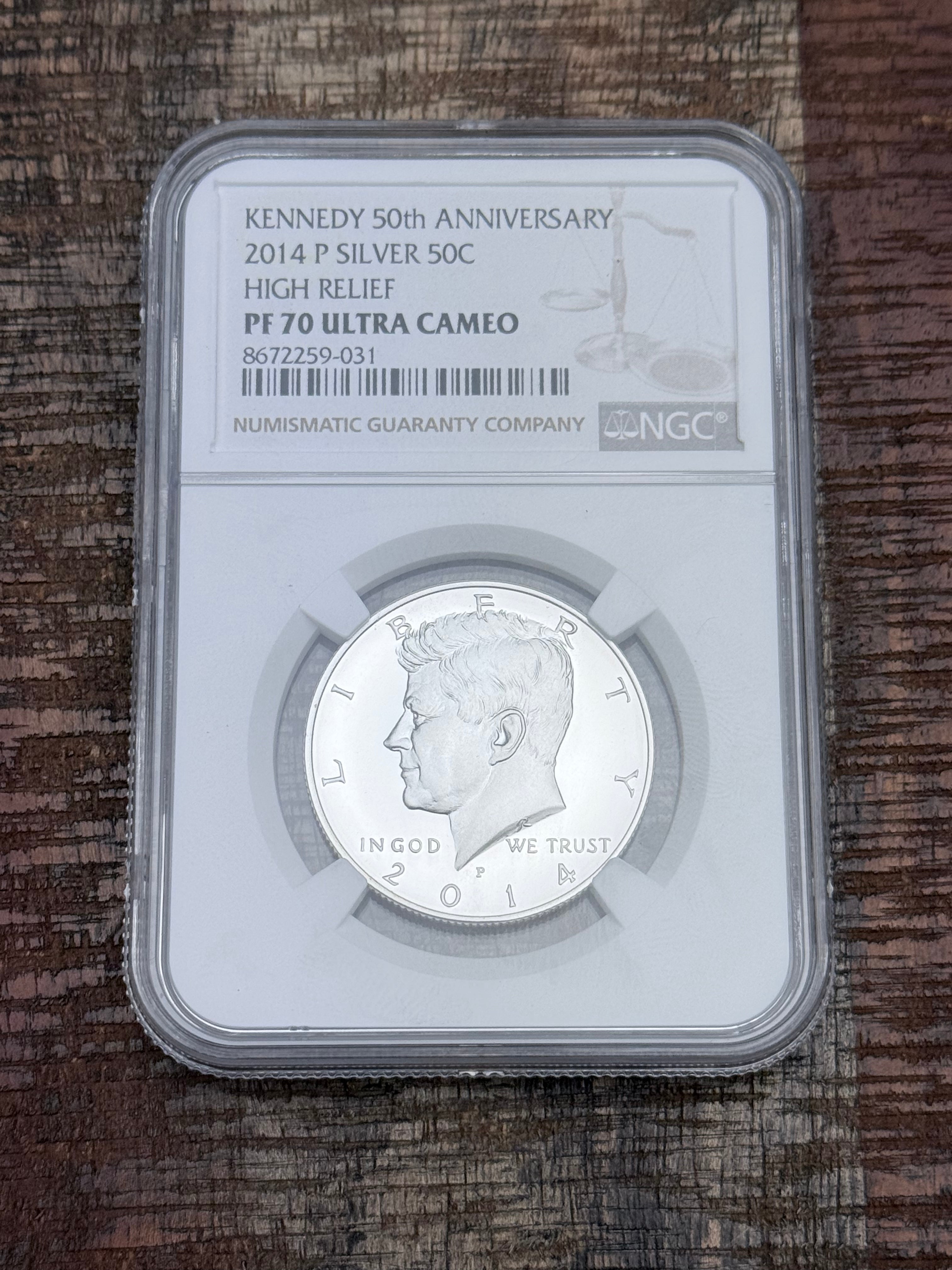 2014 Silver Kennedy Half Dollar ~ High Relief ~ NGC graded ~ 4 Coin Set