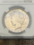 1925 $1 US Silver Peace Dollar NGC UNC Details ~ Cleaned ~ Beautifully Toned