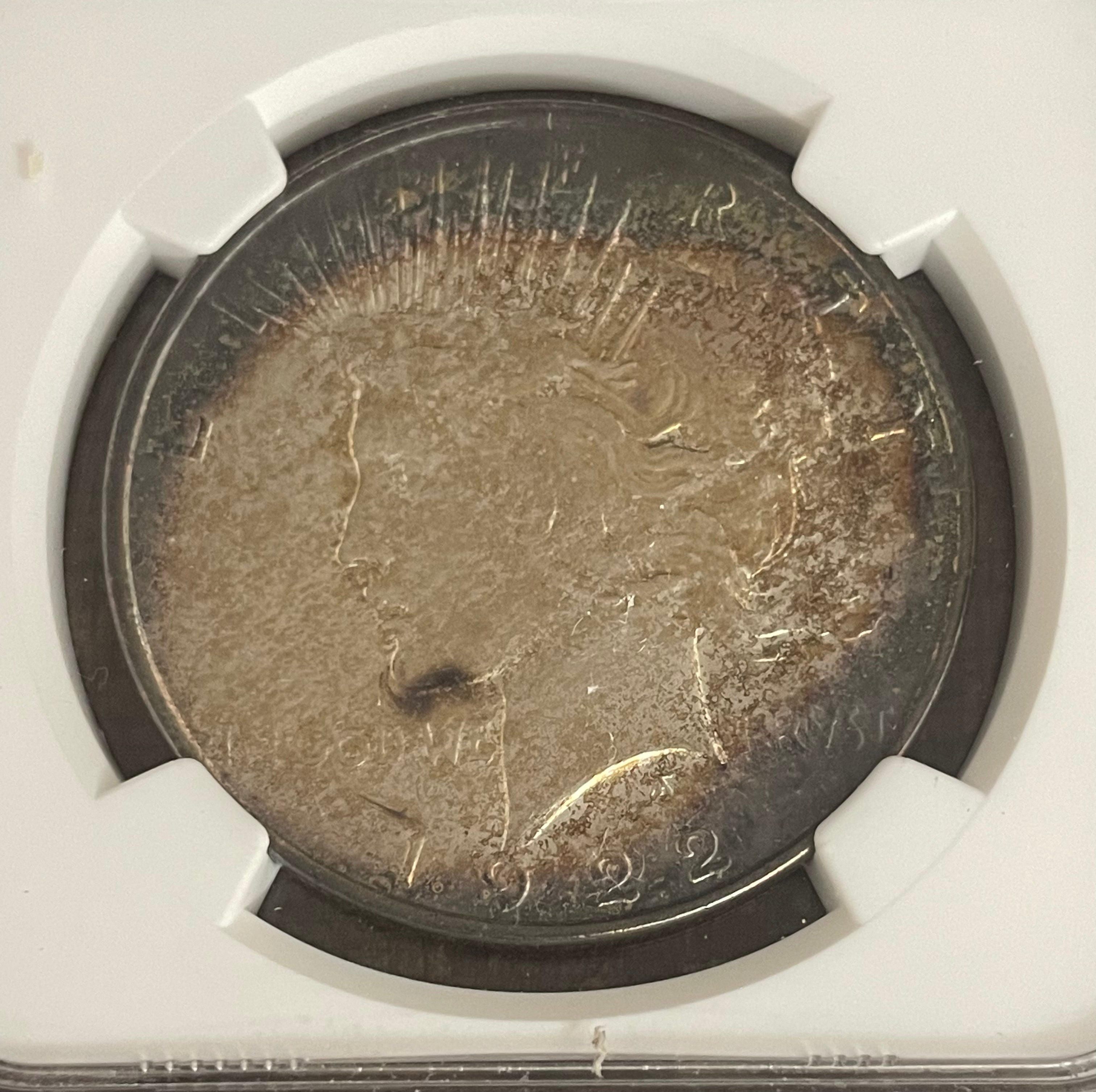 1922-D $1 US Peace Dollar NGC AU Details ~ Cleaned ~ Beautiful Toning