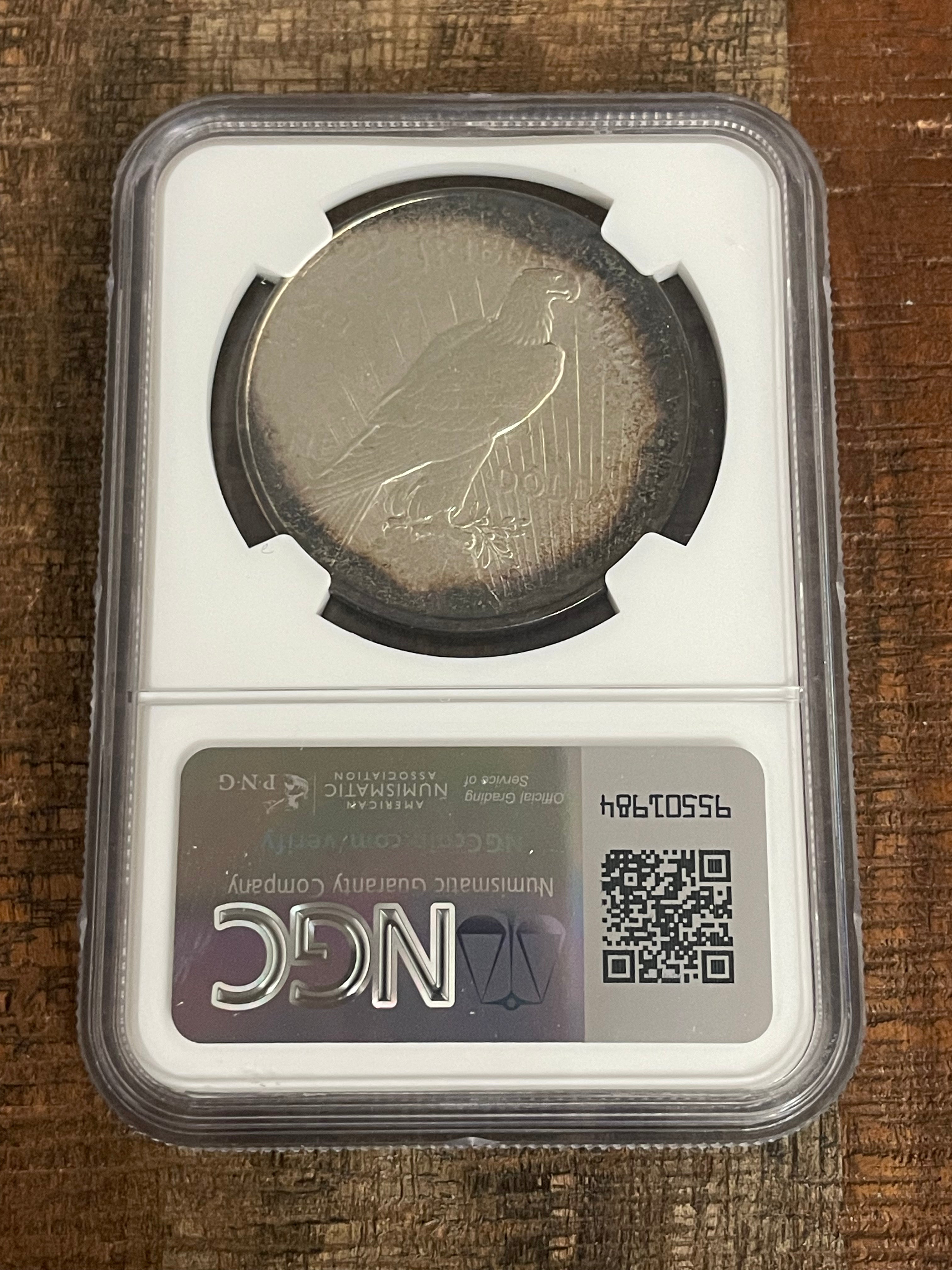 1922-D $1 US Peace Dollar NGC AU Details ~ Cleaned ~ Beautiful Toning