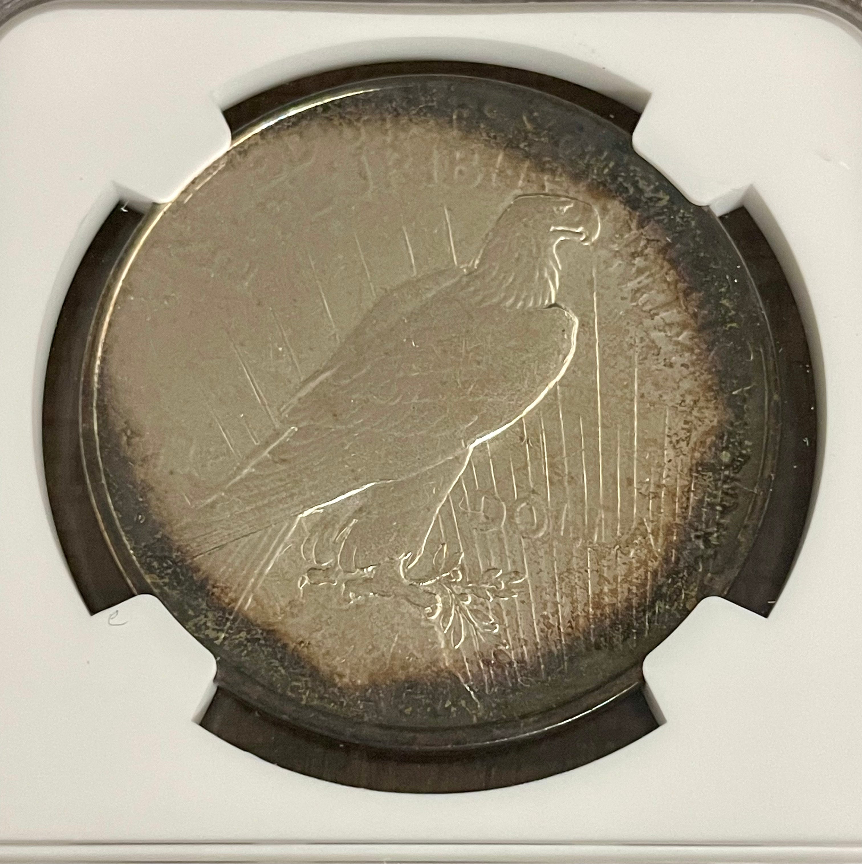 1922-D $1 US Peace Dollar NGC AU Details ~ Cleaned ~ Beautiful Toning