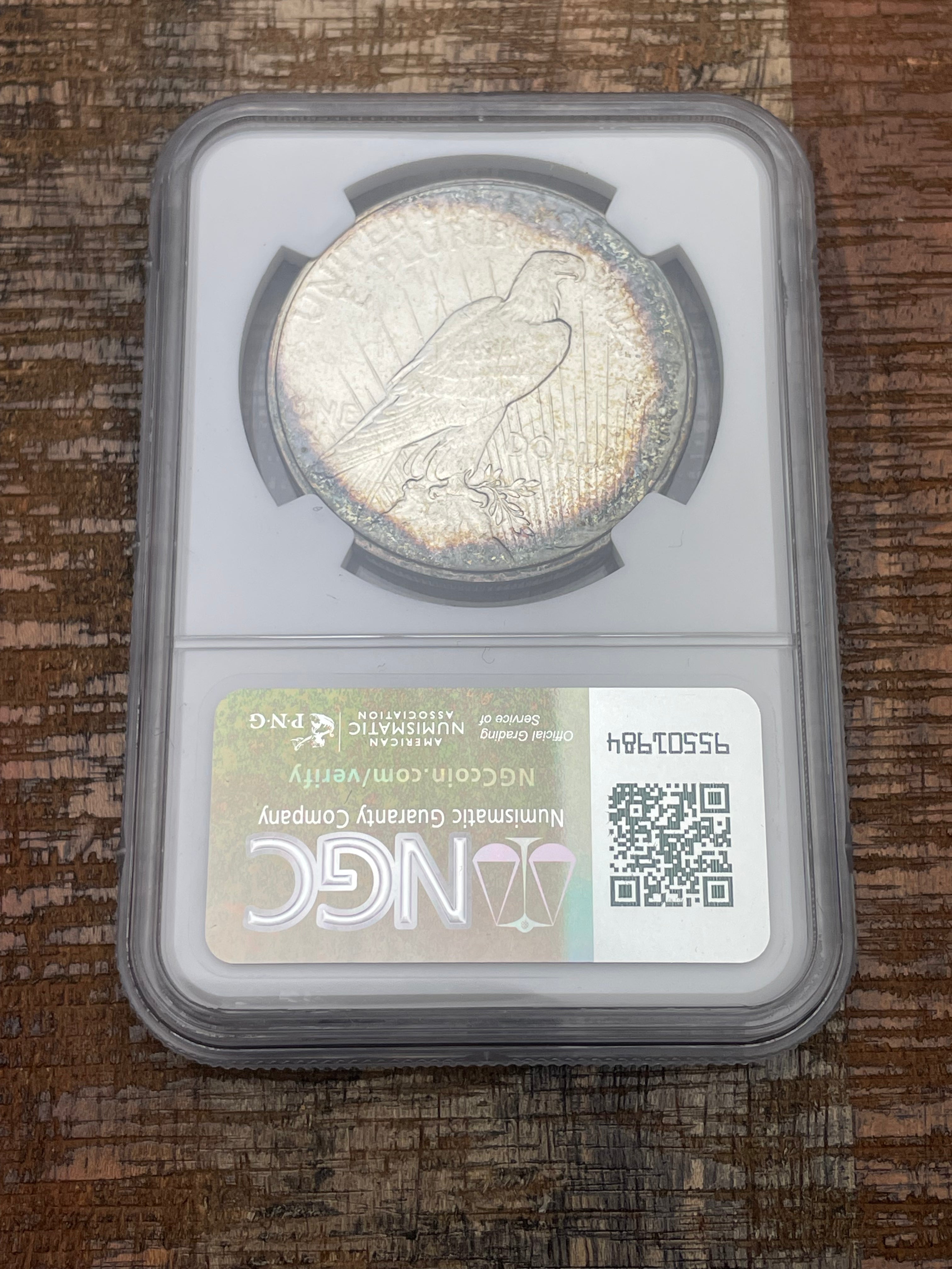 1922-D $1 US Peace Dollar NGC AU Details ~ Cleaned ~ Beautiful Toning