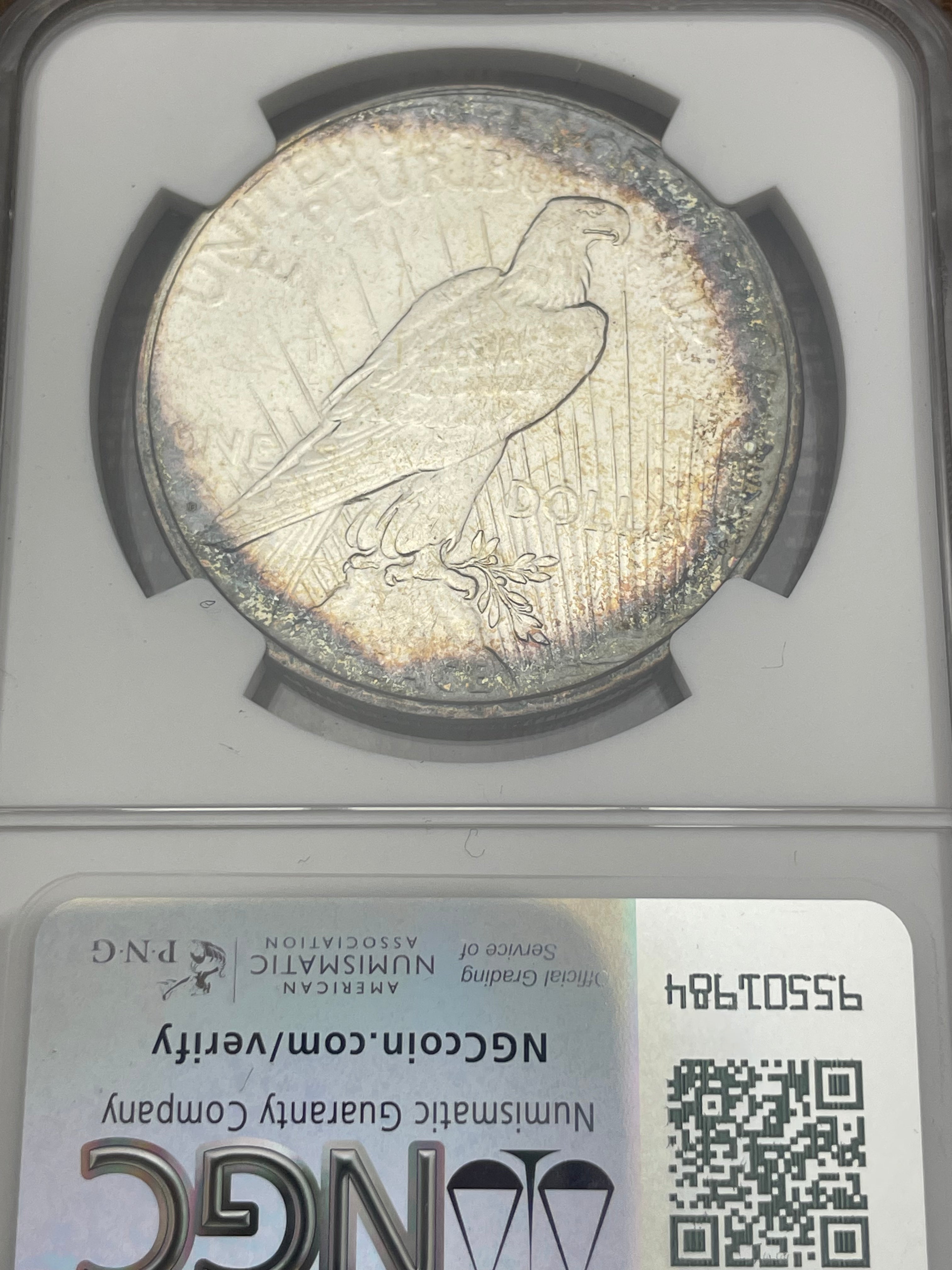 1922-D $1 US Peace Dollar NGC AU Details ~ Cleaned ~ Beautiful Toning