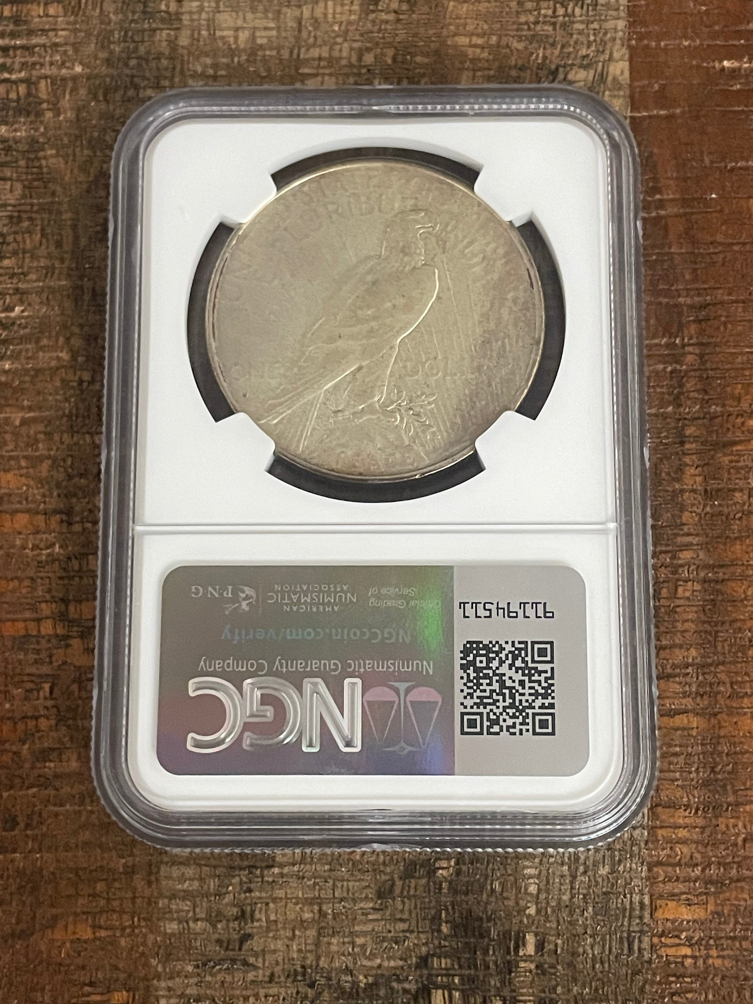 1934 D $1 US Silver Peace Dollar ~ NGC AU Details ~ REV Cleaned