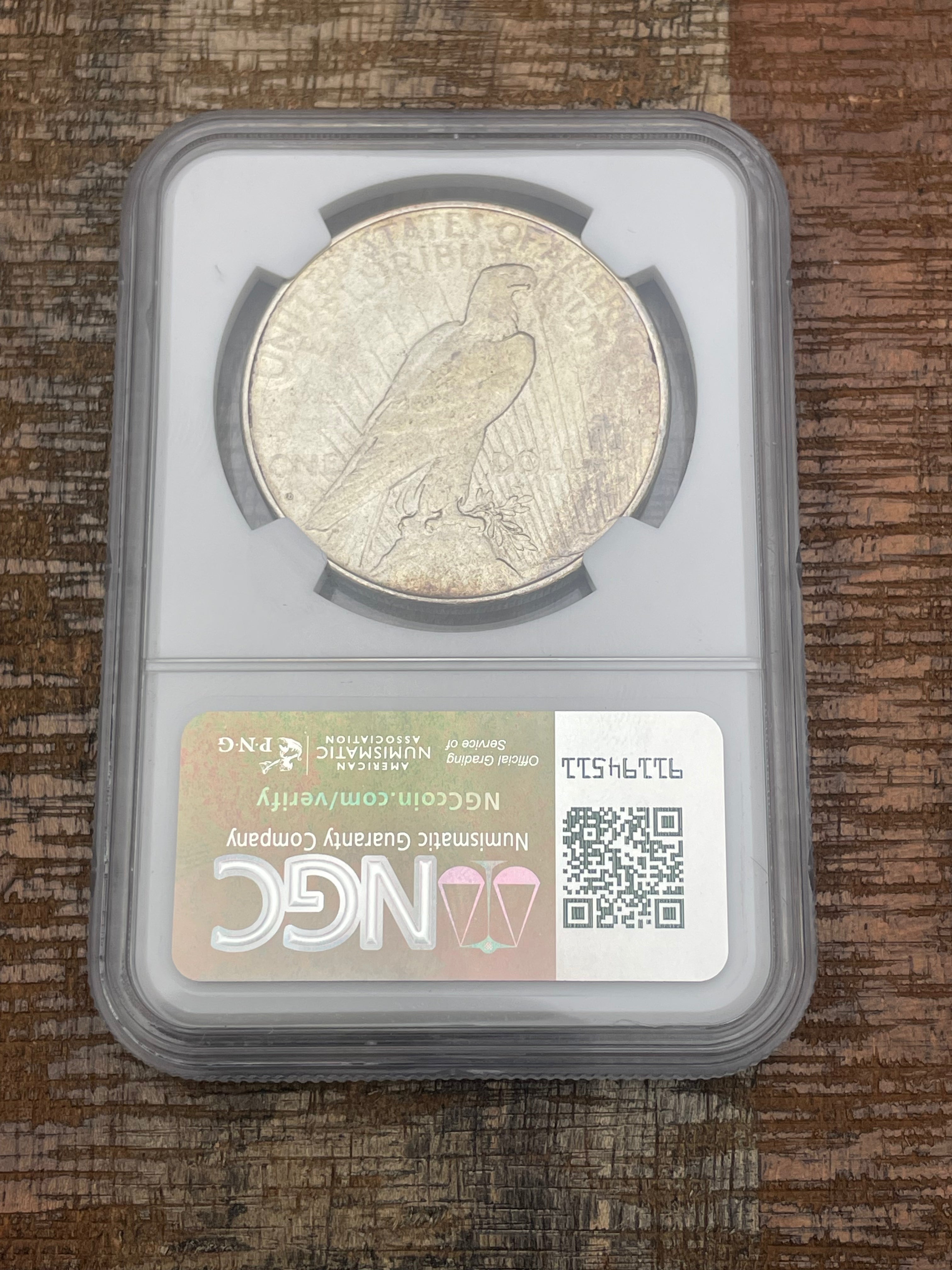 1934 D $1 US Silver Peace Dollar ~ NGC AU Details ~ REV Cleaned