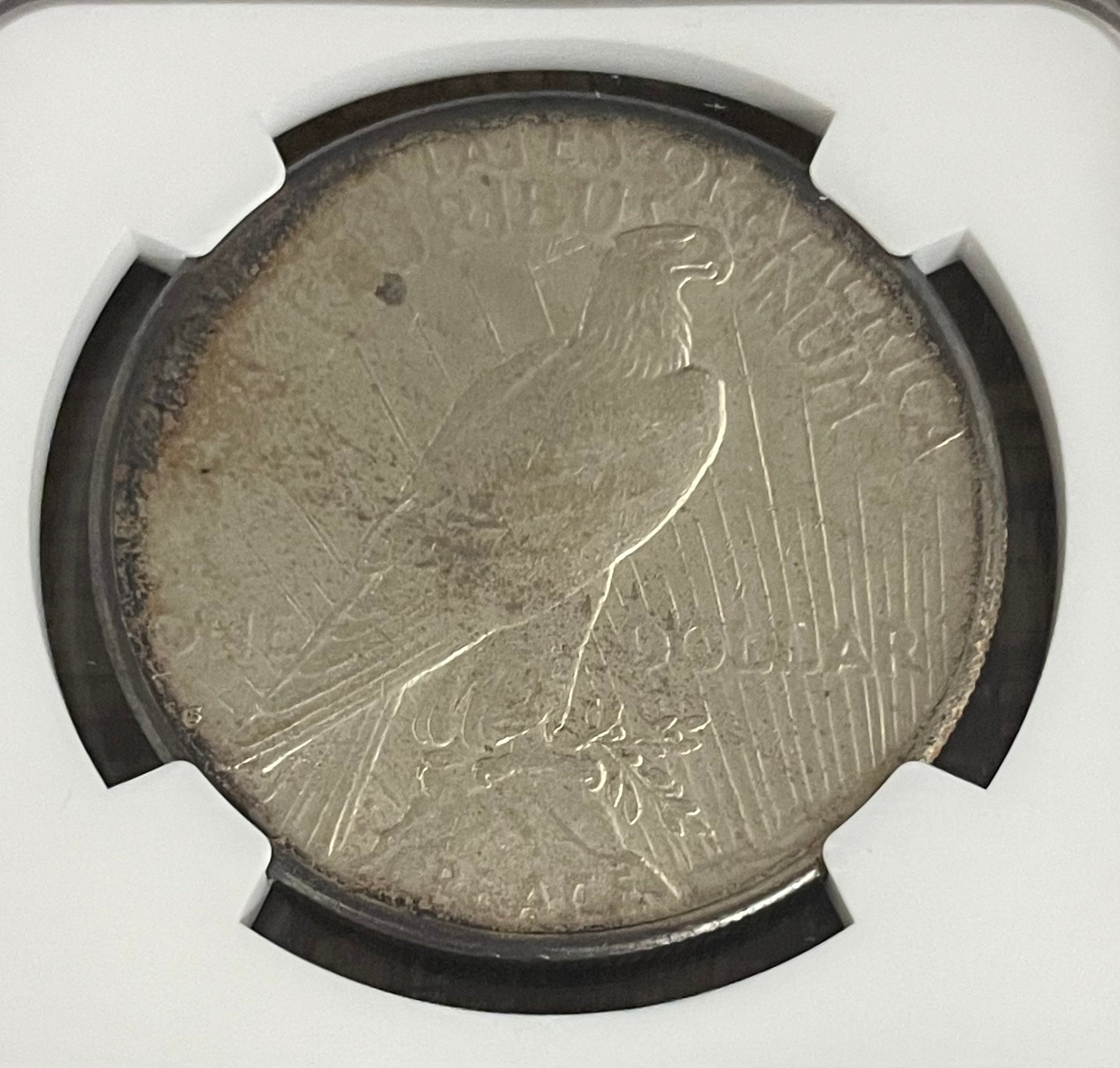 1922-S $1 US Peace Dollar NGC AU Details ~ Artificial Toning ~ Beautiful Toning