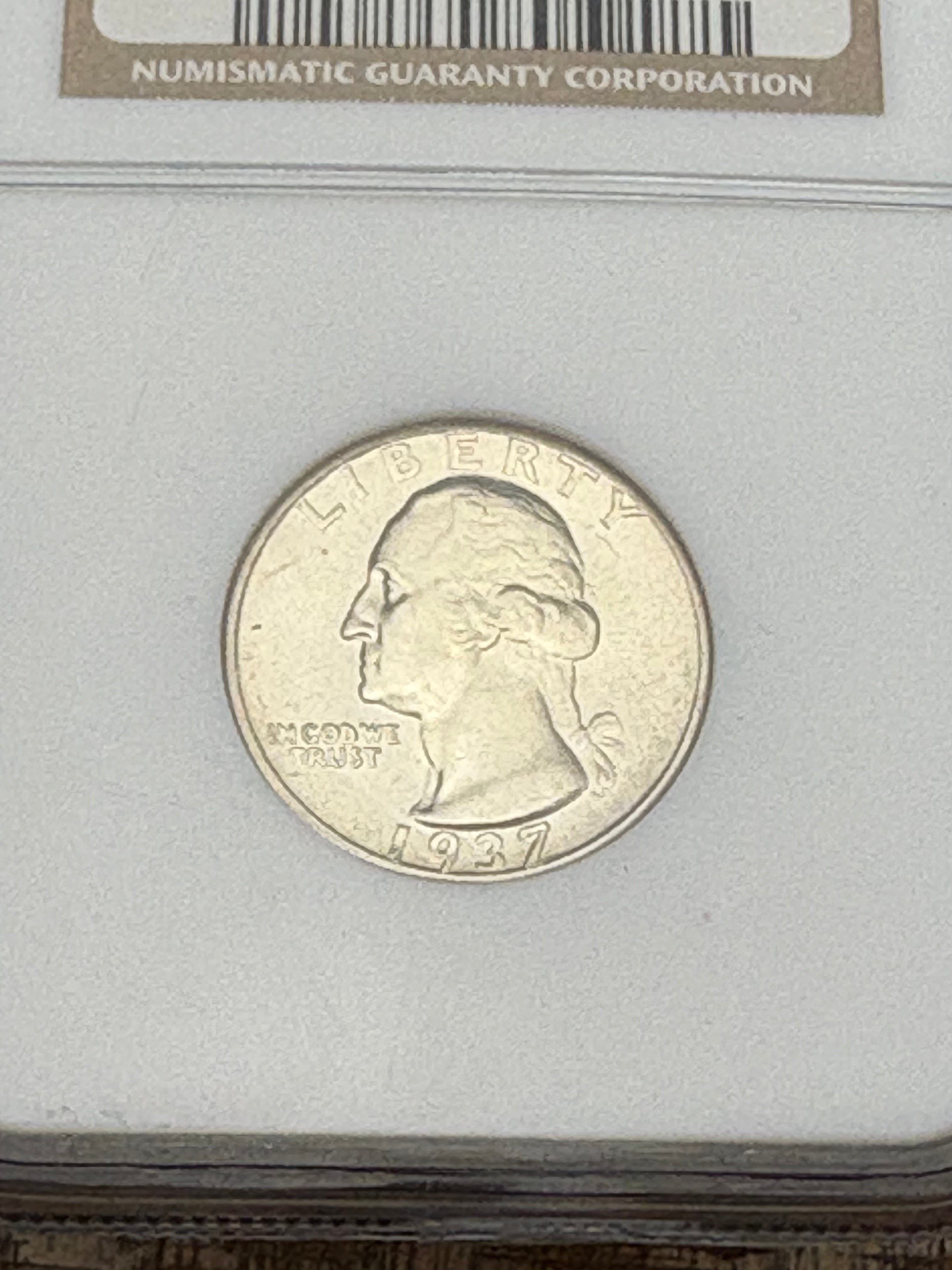 1937 25C US Washington Quarter  ~ PCGS MS65