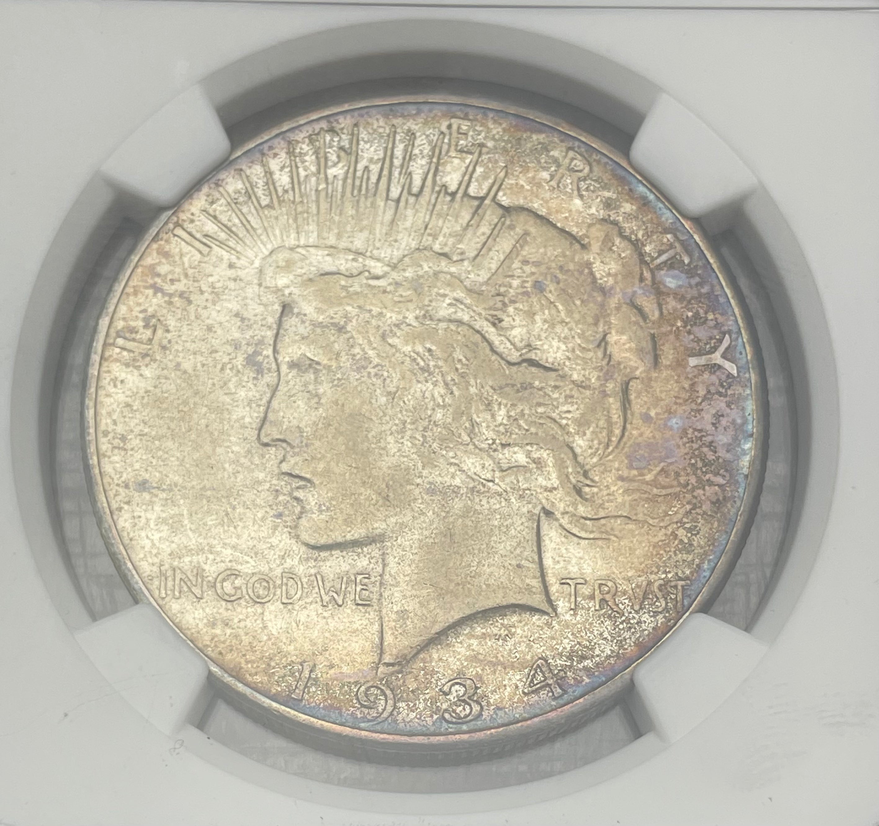 1934-S $1 US Silver Peace Dollar NGC XF 45 ~ Rim Toning