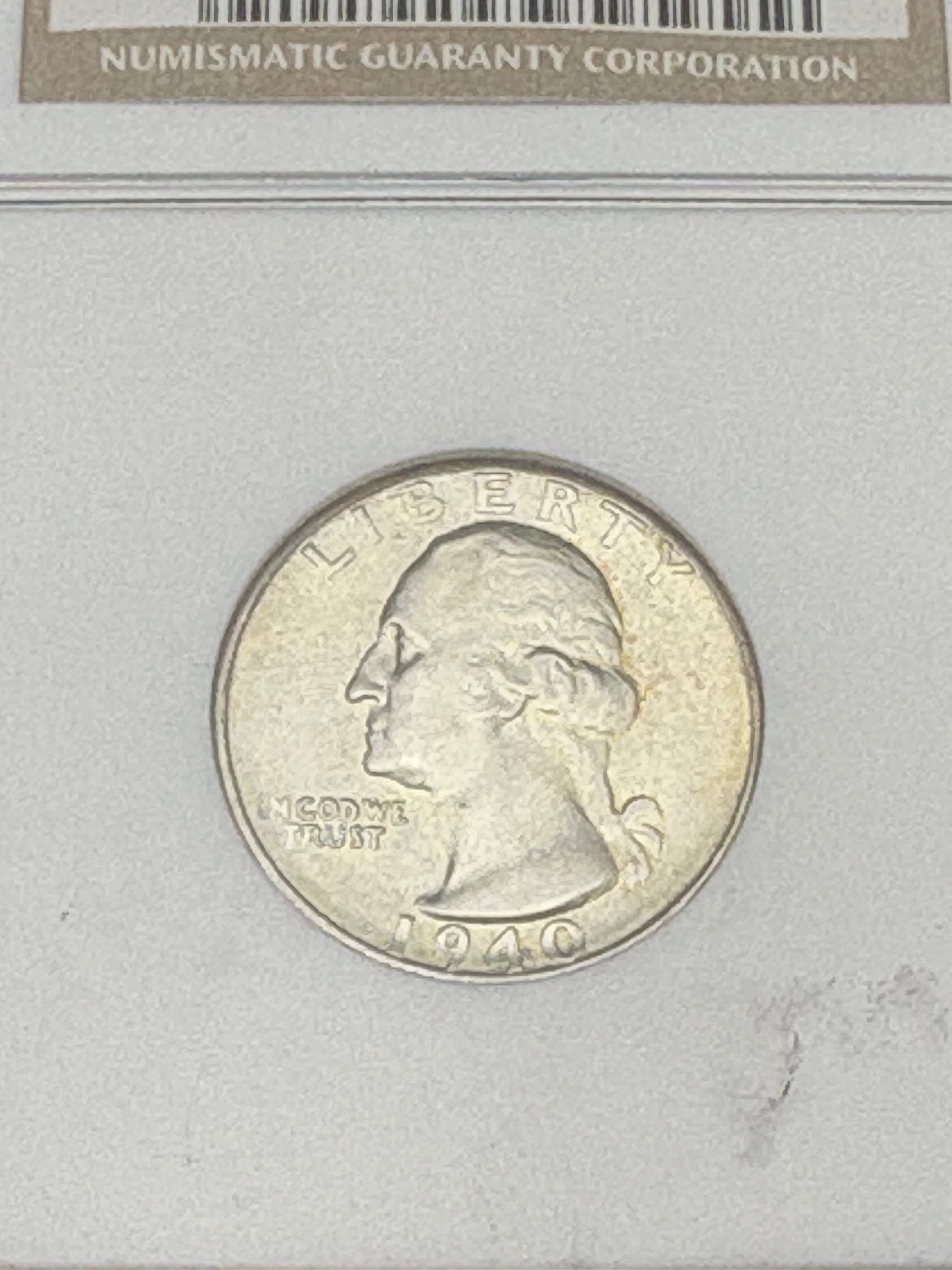 1940-S 25C US Washington Quarter  ~NGC MS65