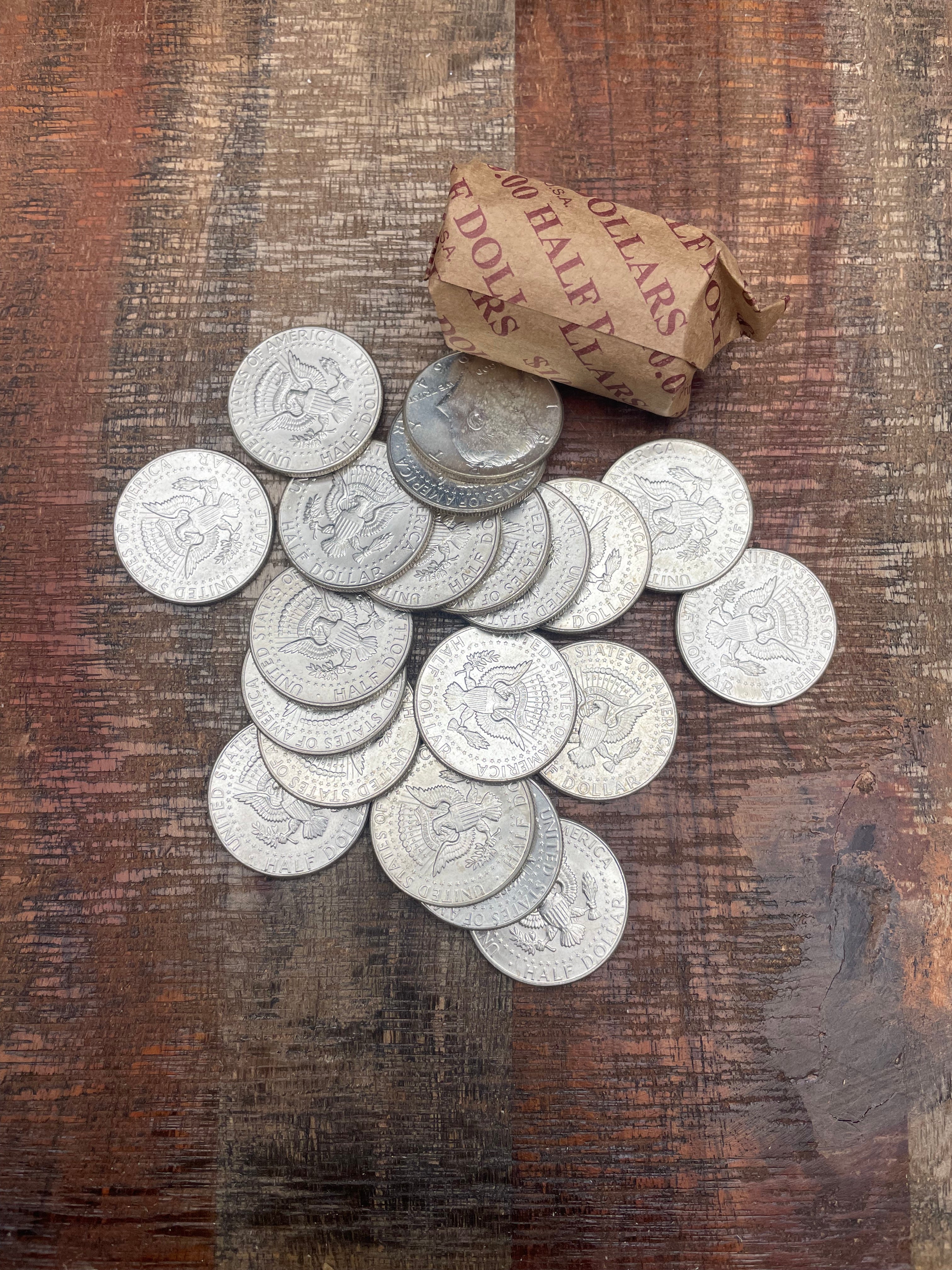 1964 50C Kennedy BU UNC Half Dollar Roll $10 - 20 Coin Lot Silver