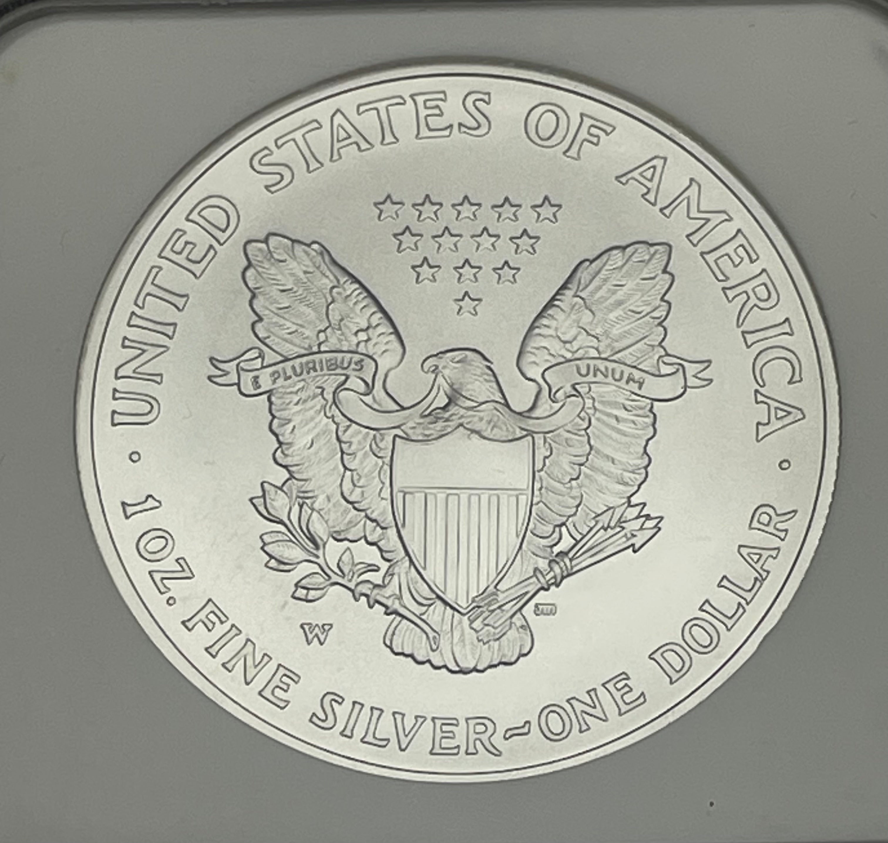 2007-W $1 US American Silver Eagle~NGC MS70 ~ COA