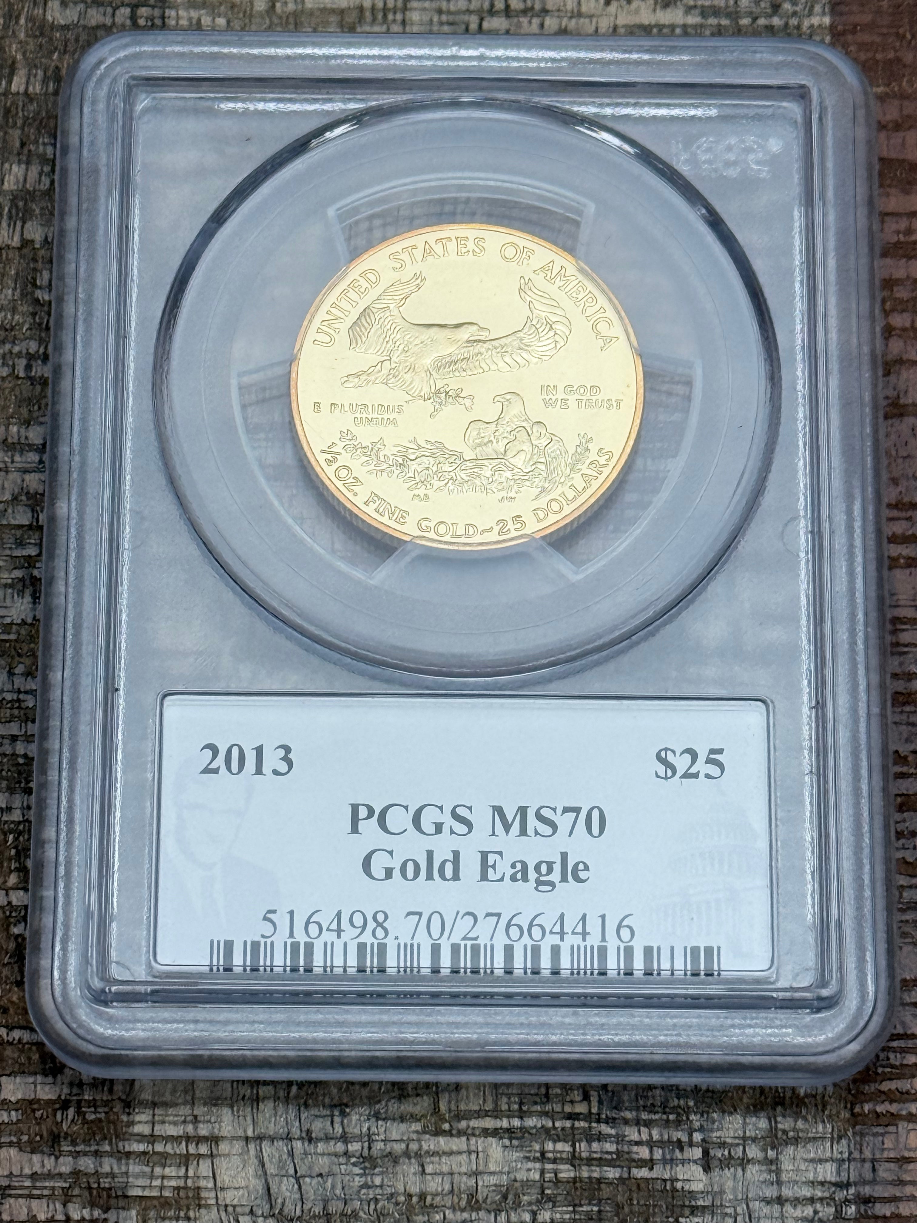 2013 $25 1/2 oz American Gold Eagle PCGS MS70